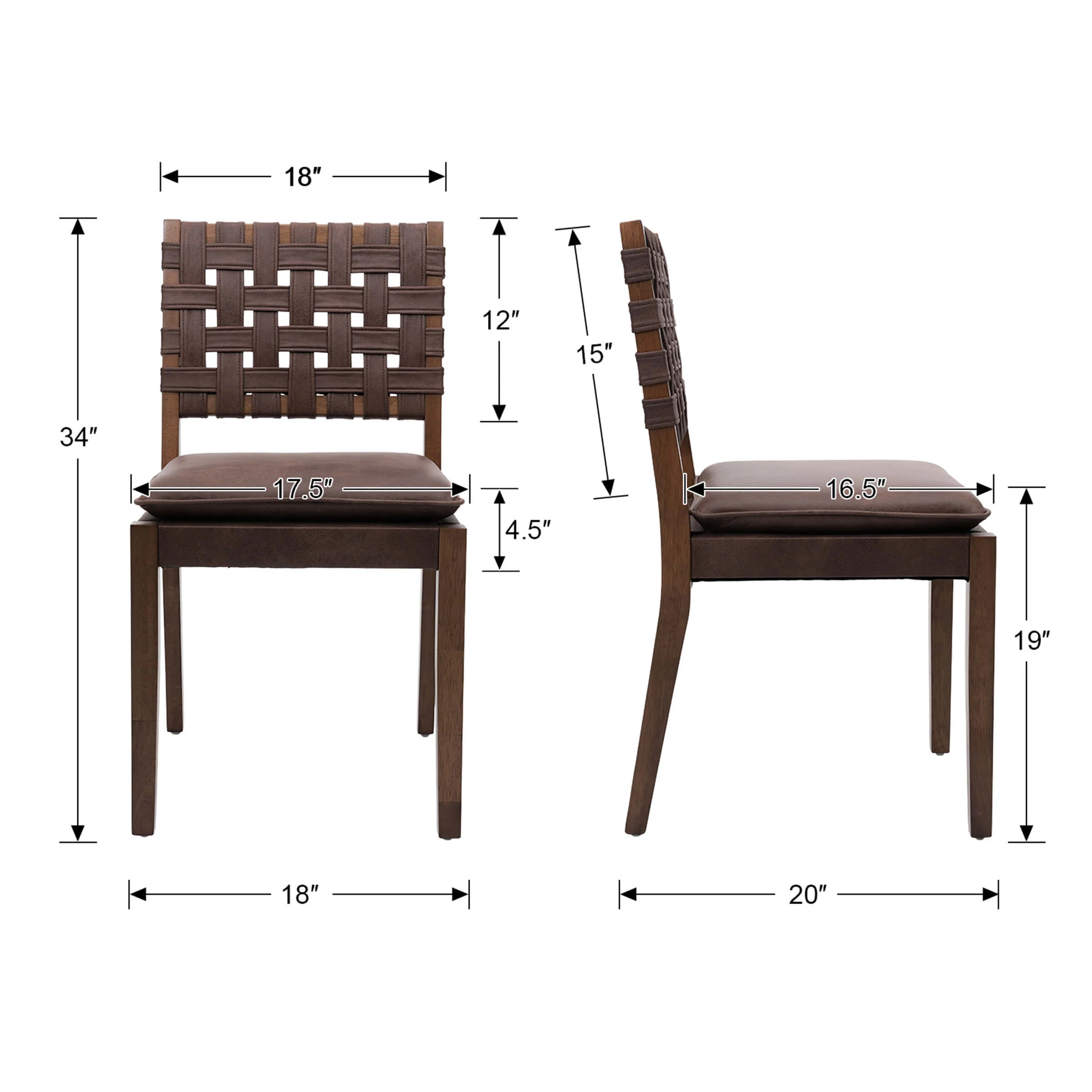 Woven Rattan Dining Chairs Set of 2 - 5080DC - Image 16