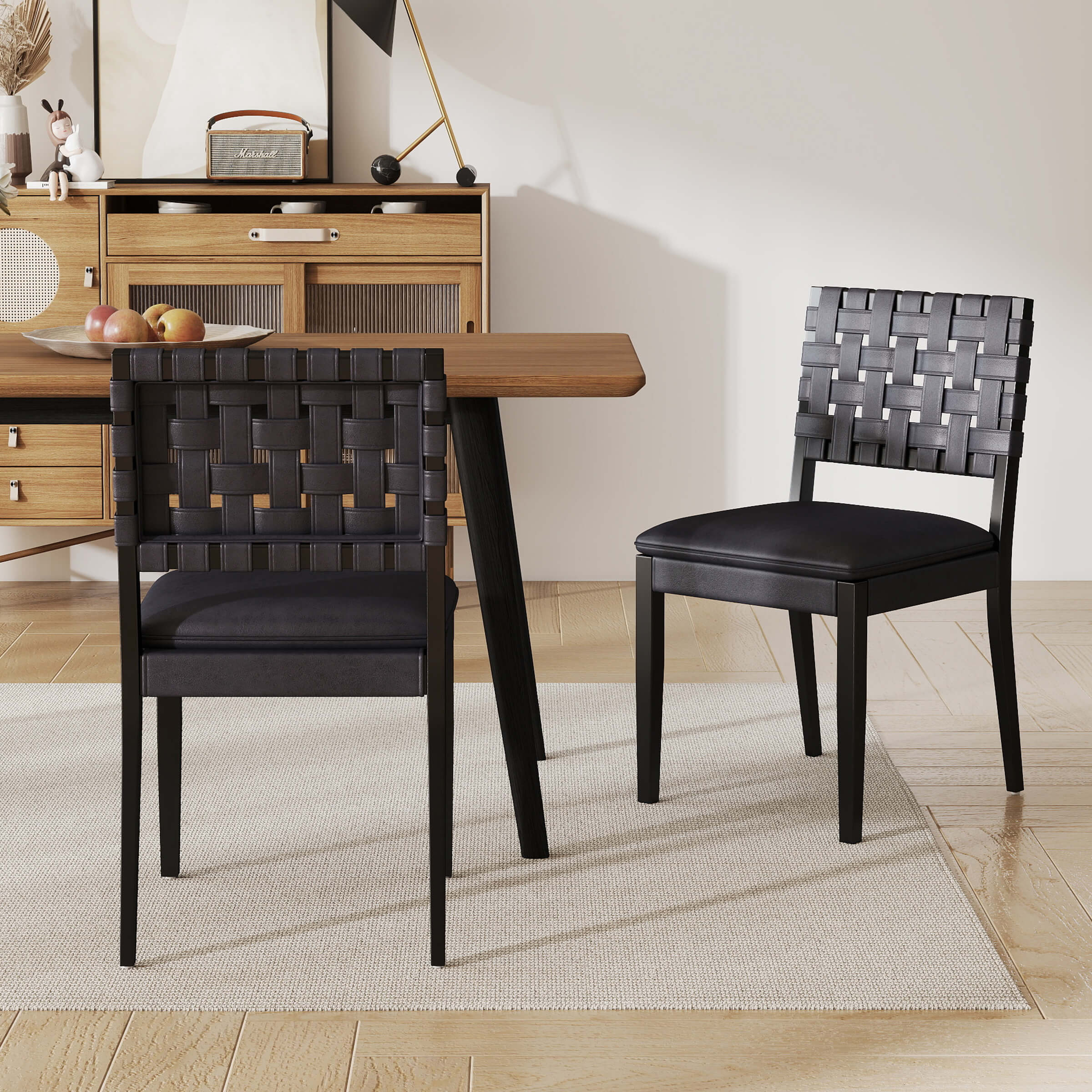 Woven Rattan Dining Chairs Set of 2 - 5080DC - Image 2