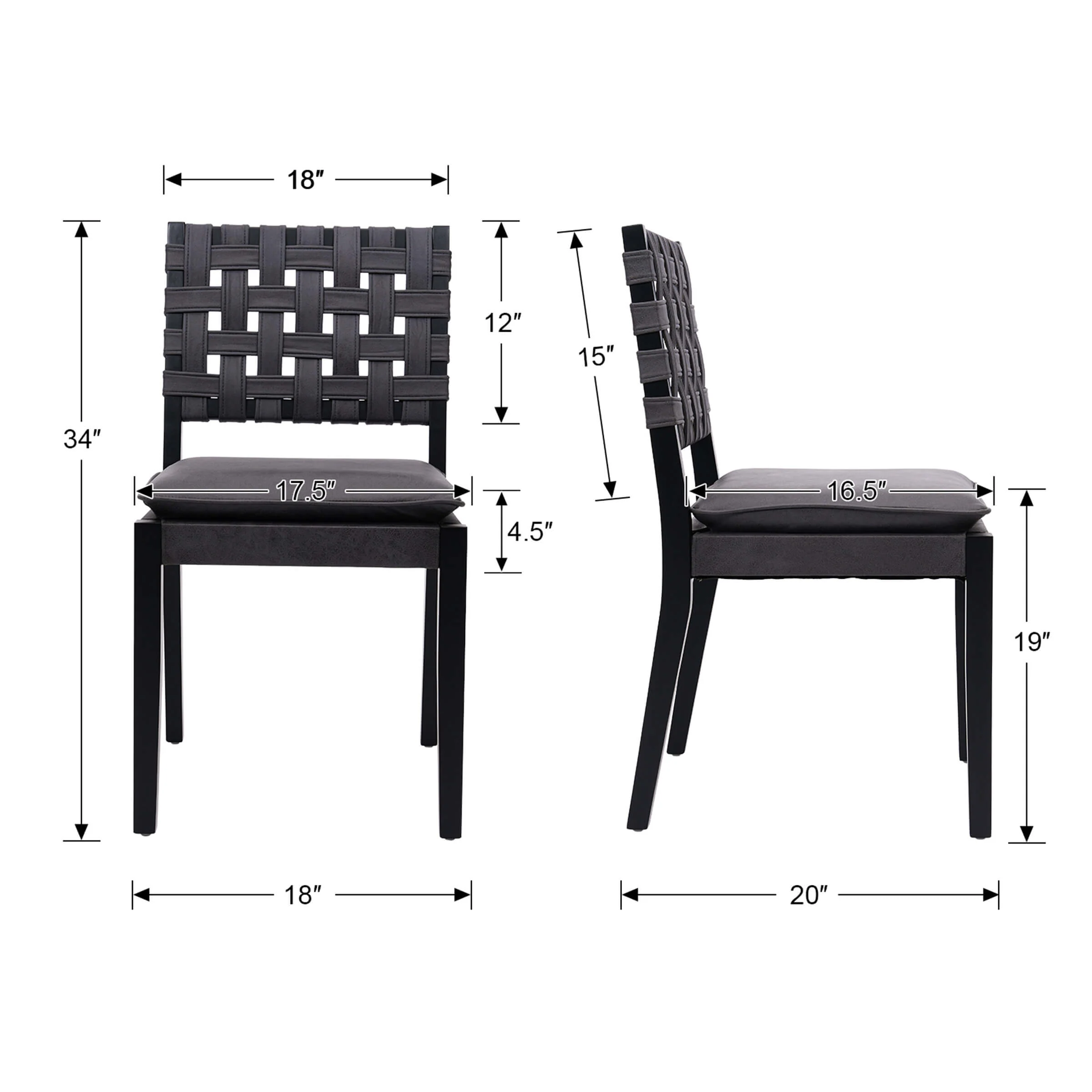 Woven Rattan Dining Chairs Set of 2 - 5080DC - Image 8
