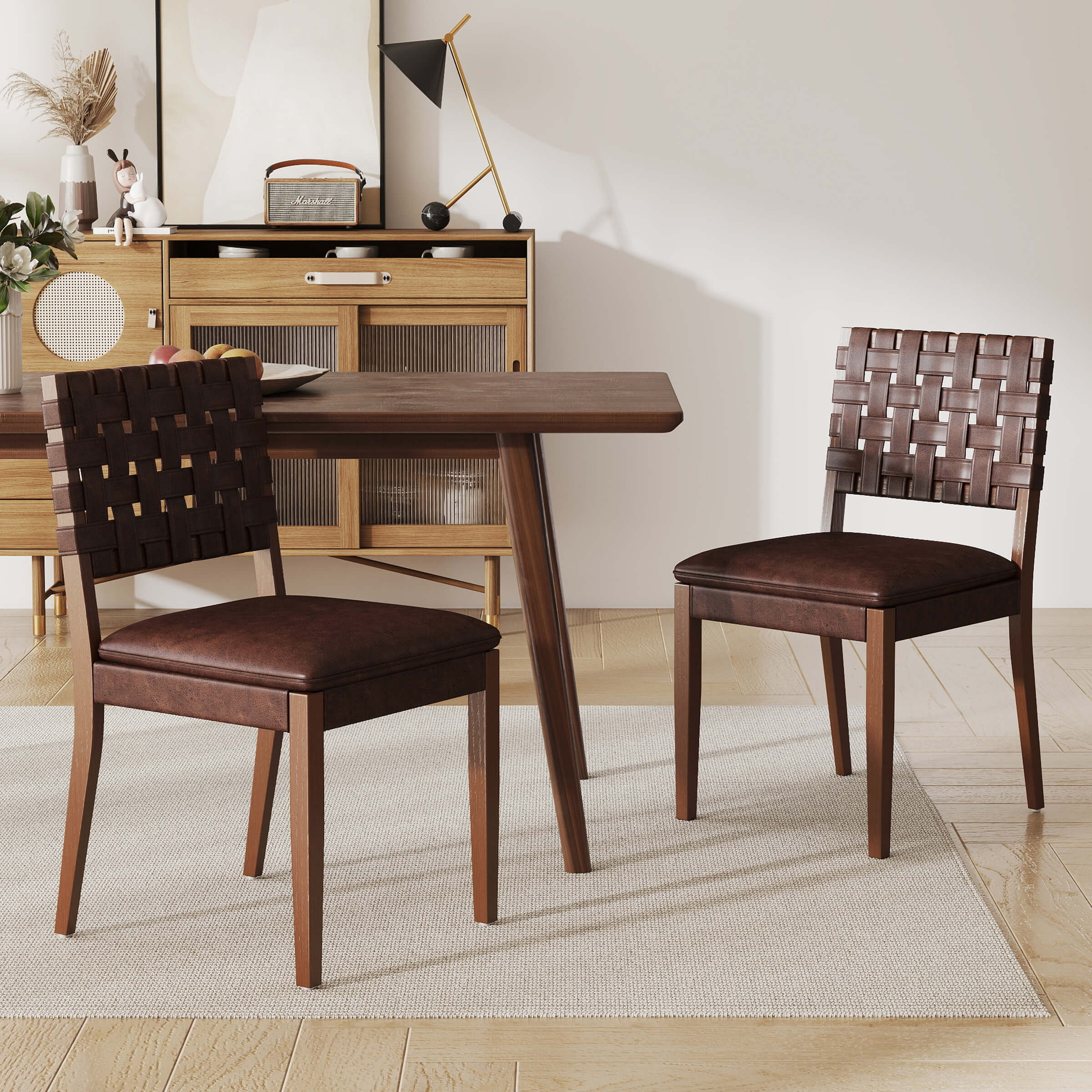 Woven Rattan Dining Chairs Set of 2 - 5080DC - Image 9