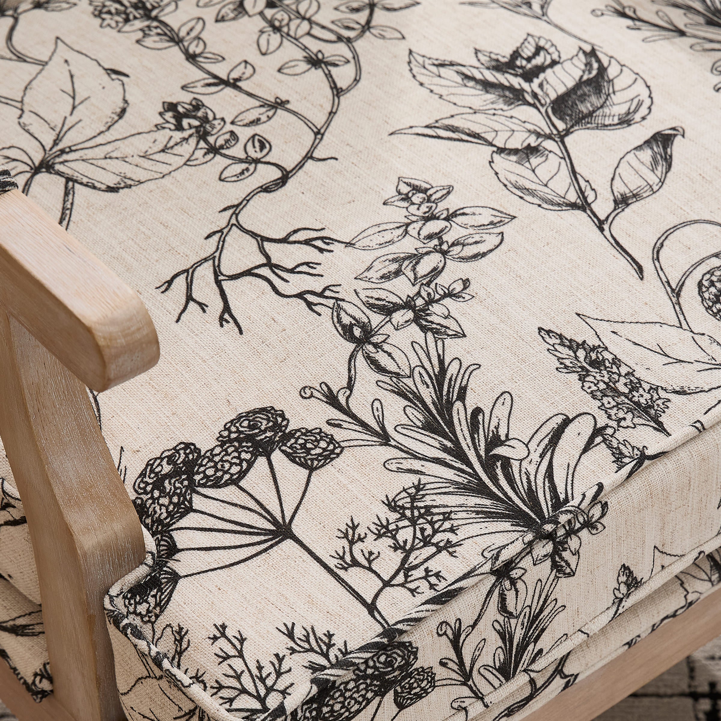 Linen Upholstered Solid Wood Armchair - 30026AC - Image 12