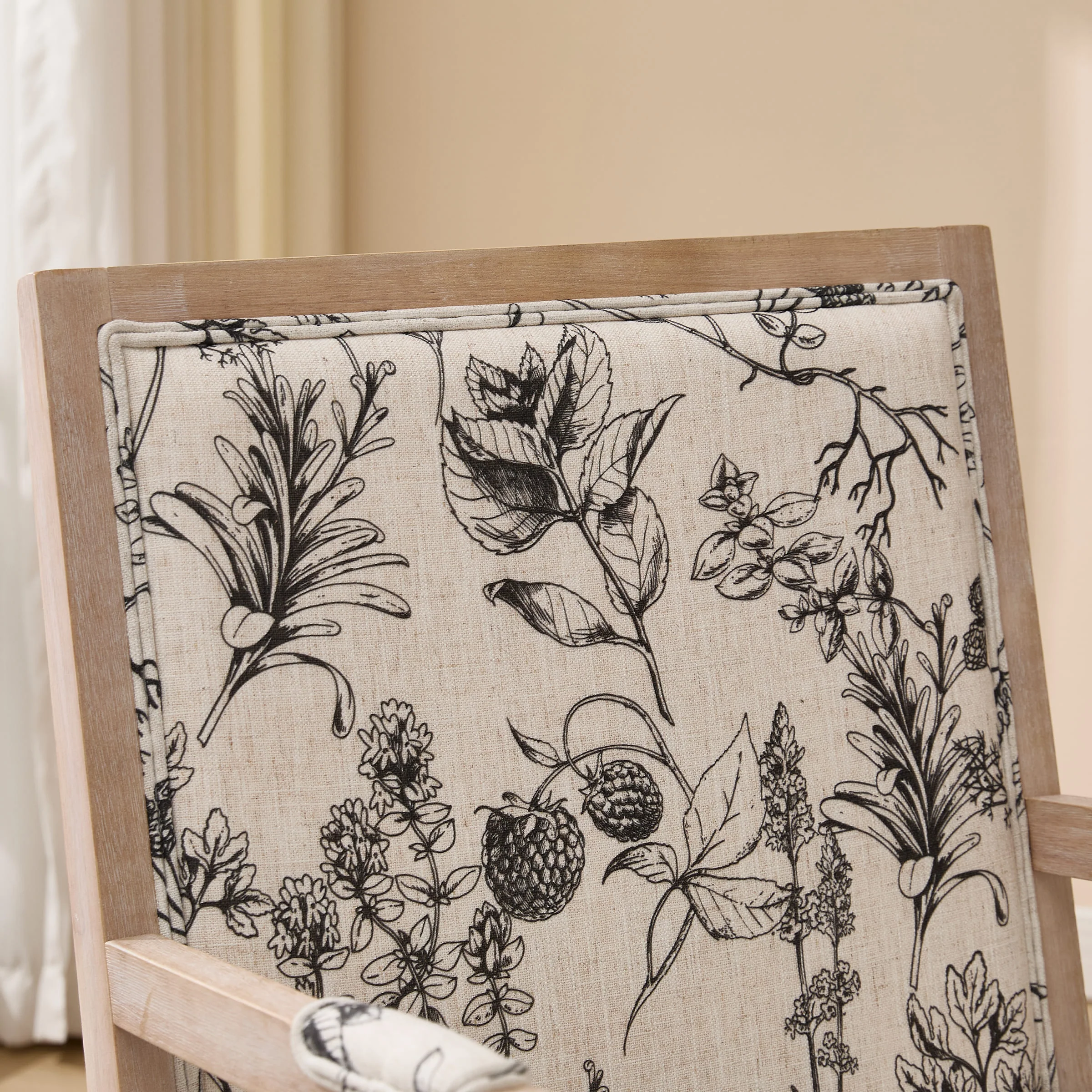 Linen Upholstered Solid Wood Armchair - 30026AC - Image 14