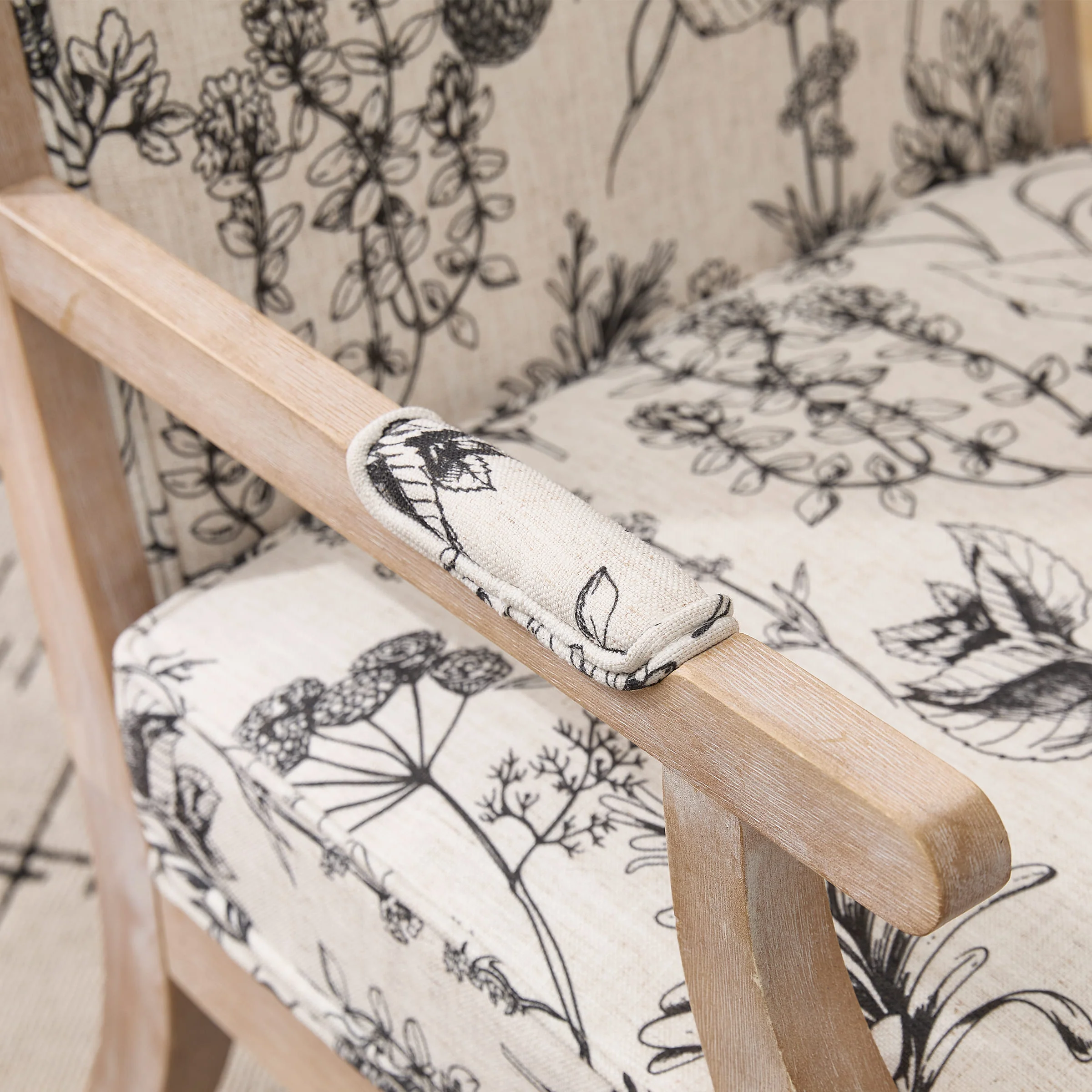 Linen Upholstered Solid Wood Armchair - 30026AC - Image 15