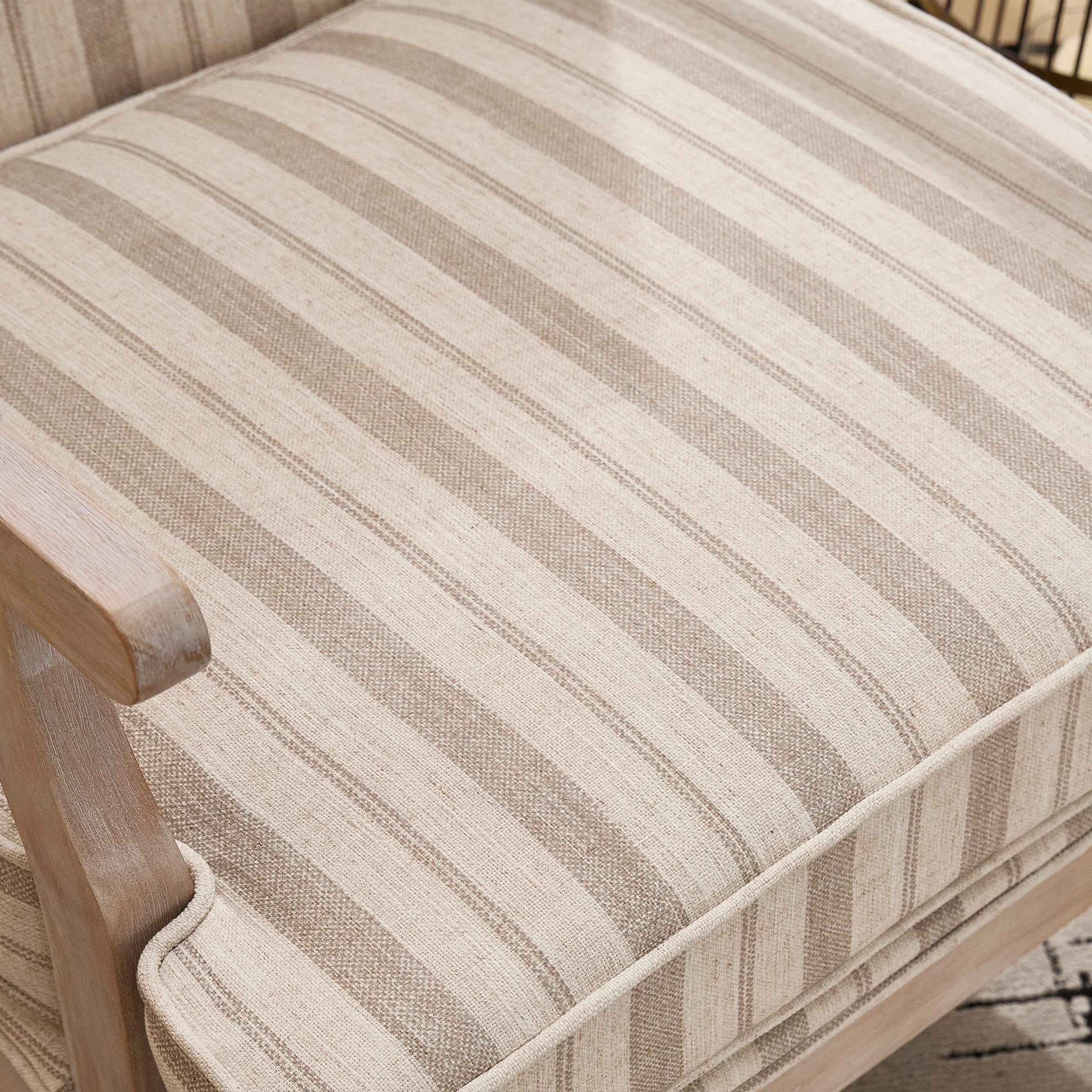 Linen Upholstered Solid Wood Armchair - 30026AC - Image 20