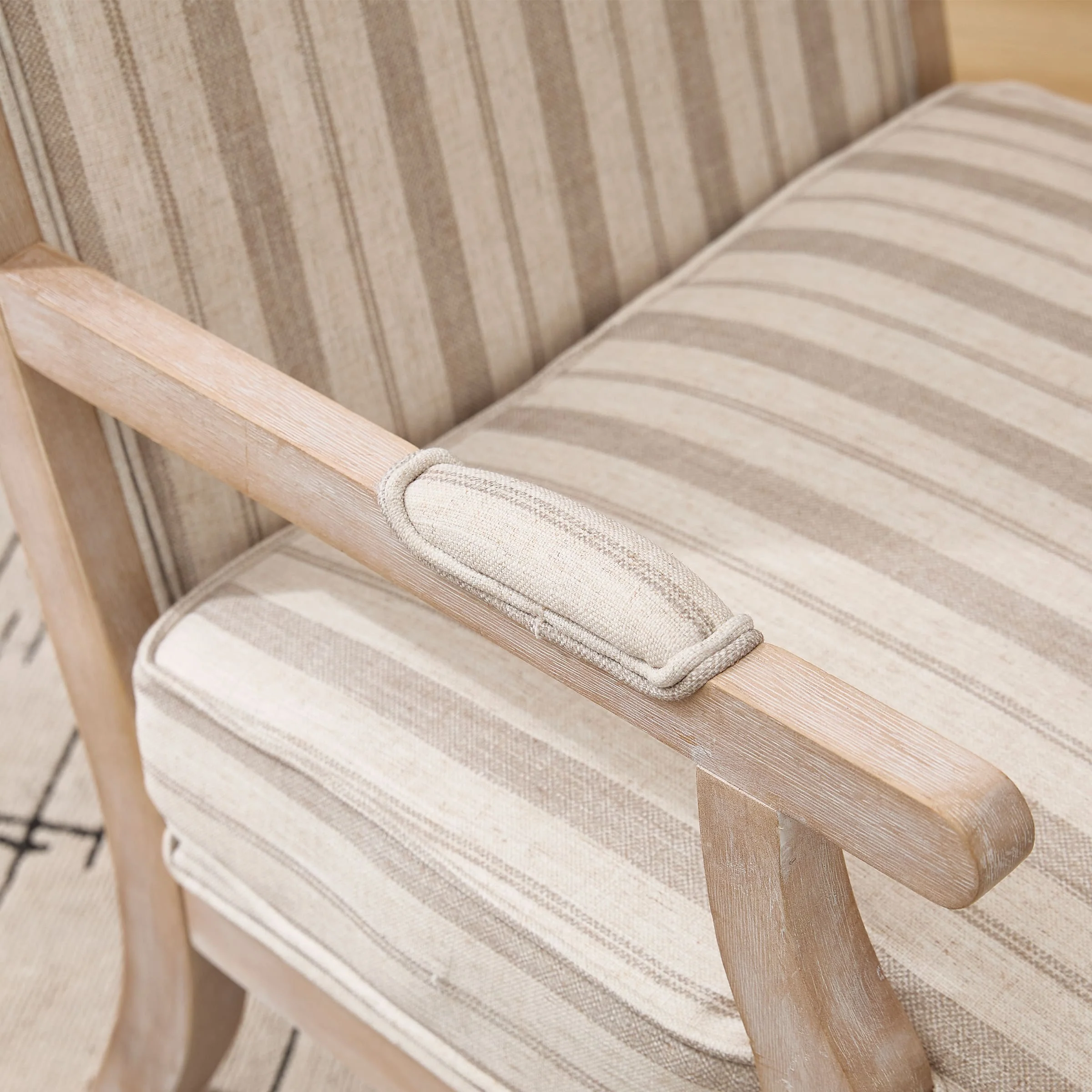 Linen Upholstered Solid Wood Armchair - 30026AC - Image 23