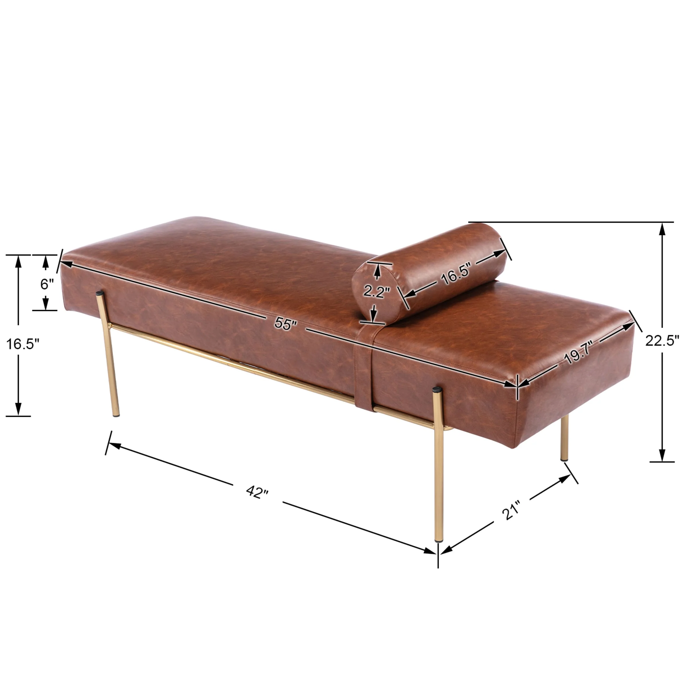55"W Golden Legs End of Bed Bench - 8256DB - Image 10