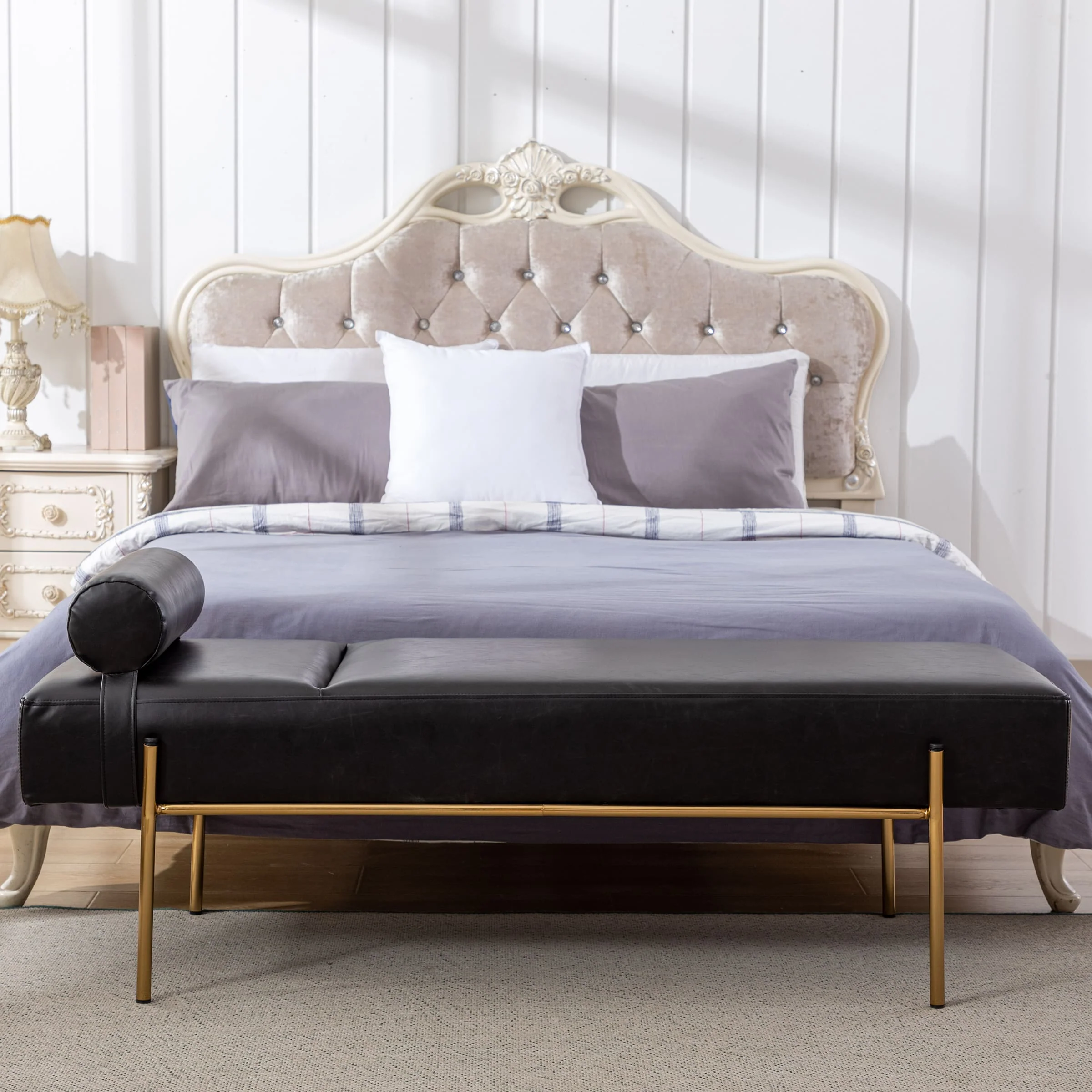 55"W Golden Legs End of Bed Bench - 8256DB - Image 11