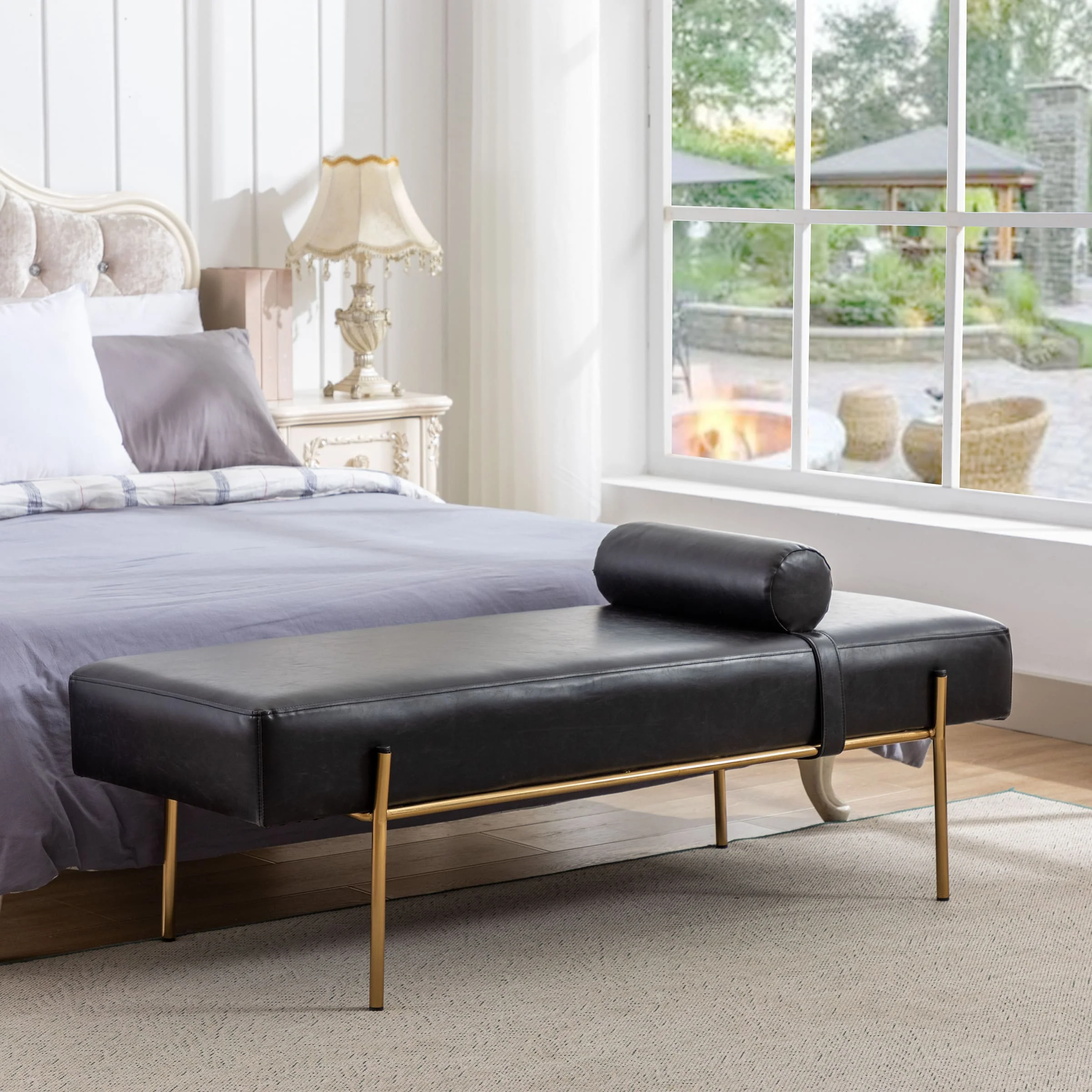55"W Golden Legs End of Bed Bench - 8256DB - Image 12