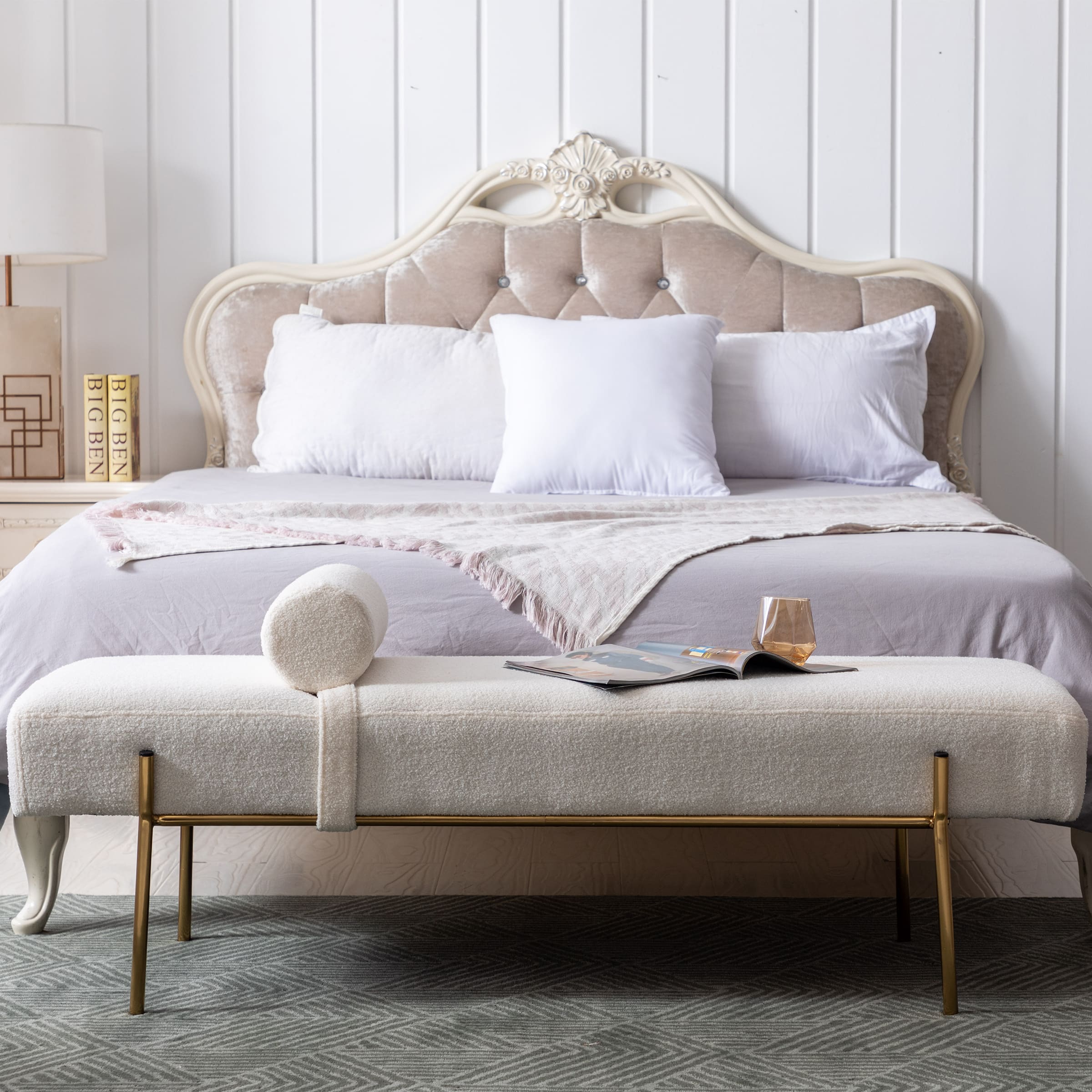 55"W Golden Legs End of Bed Bench - 8256DB - Image 19