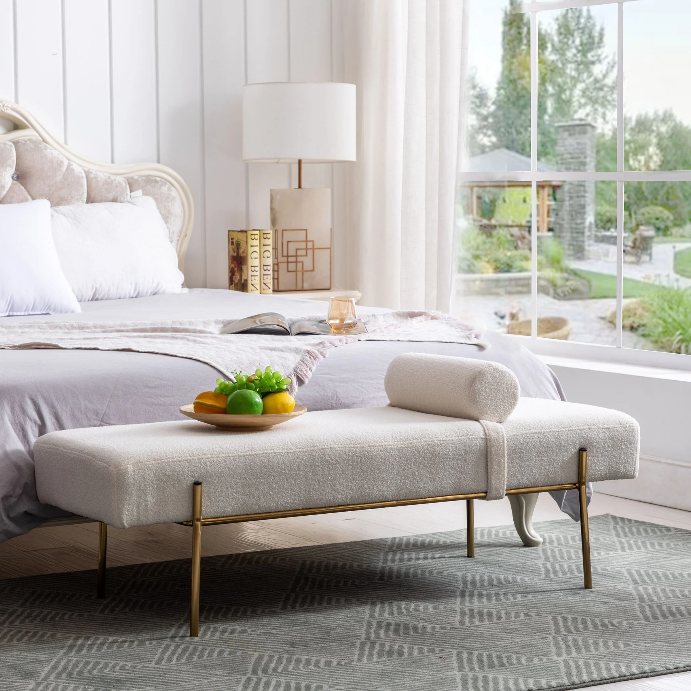 55"W Golden Legs End of Bed Bench - 8256DB - Image 20
