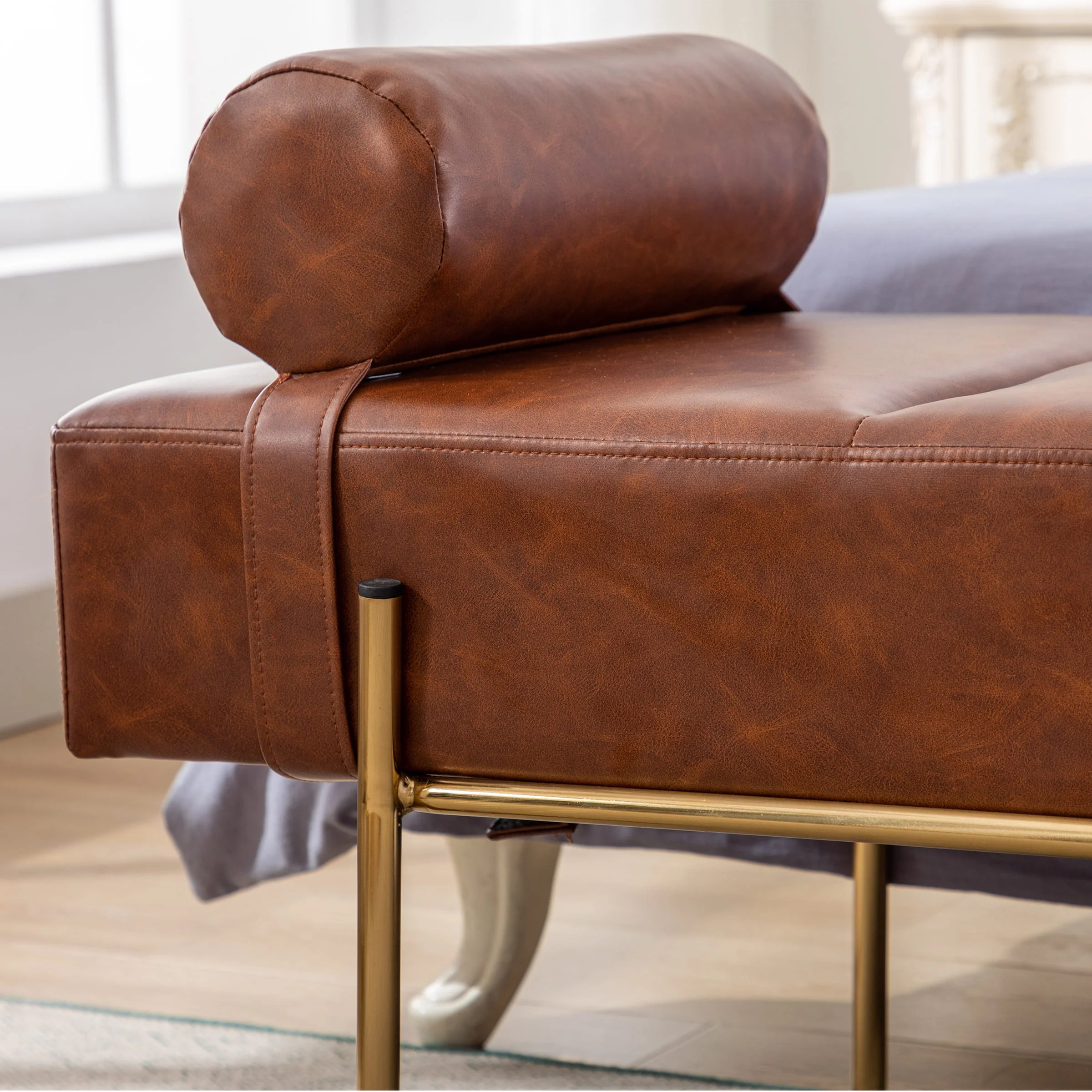 55"W Golden Legs End of Bed Bench - 8256DB - Image 7