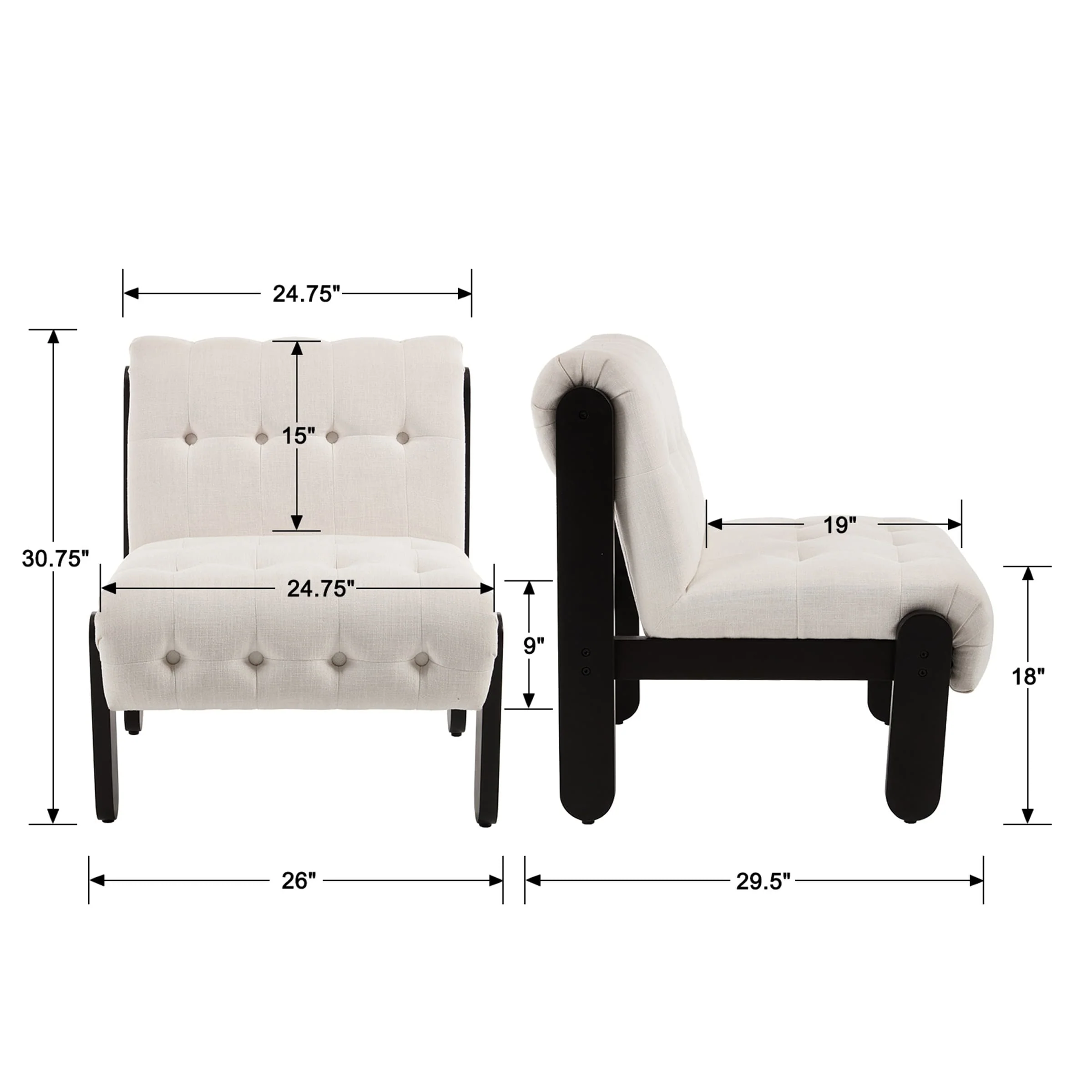 Living Room Armless Accent Chair - 30032AC - Image 27