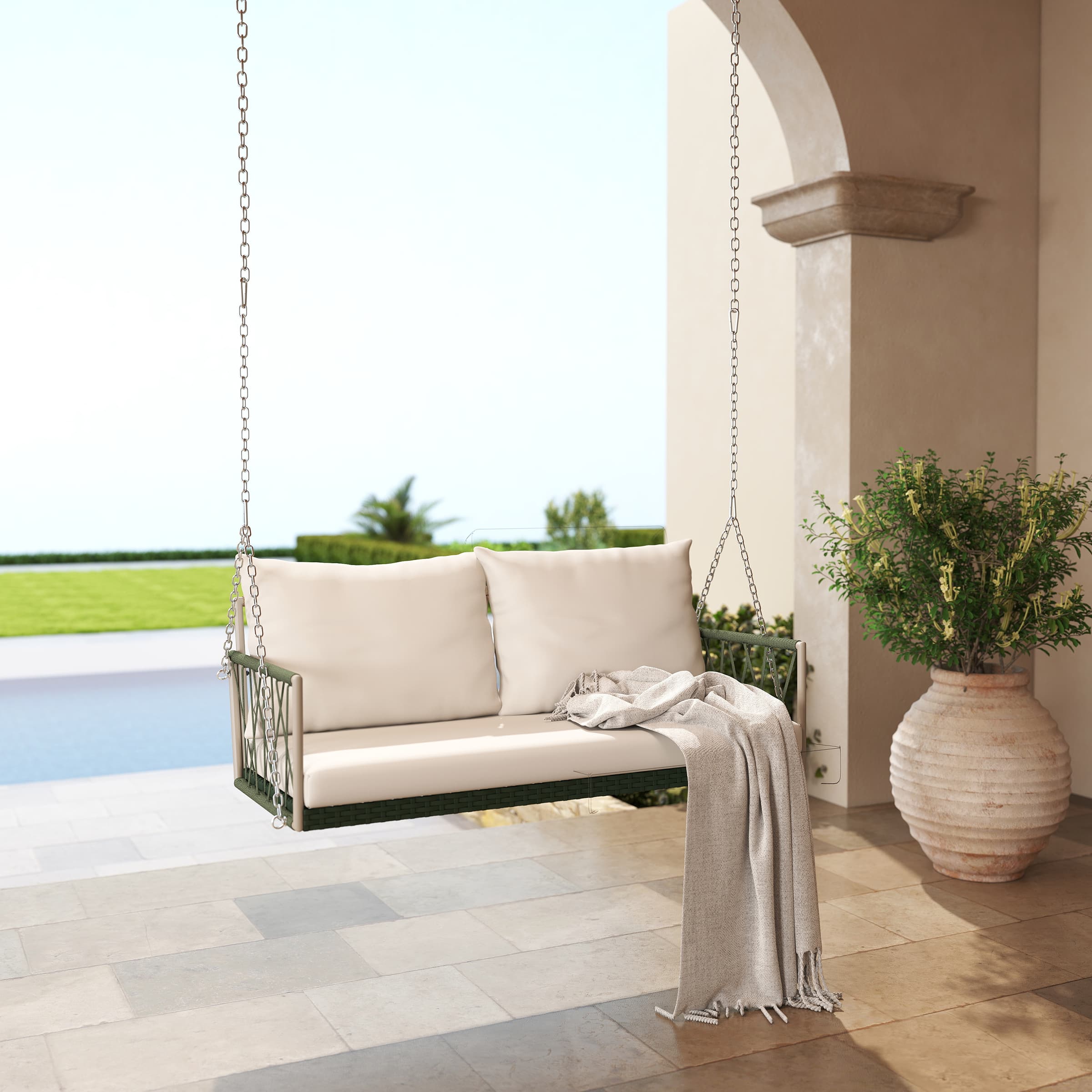 2 Person Modern Patio Hanging Swing - 20702HS - Image 13