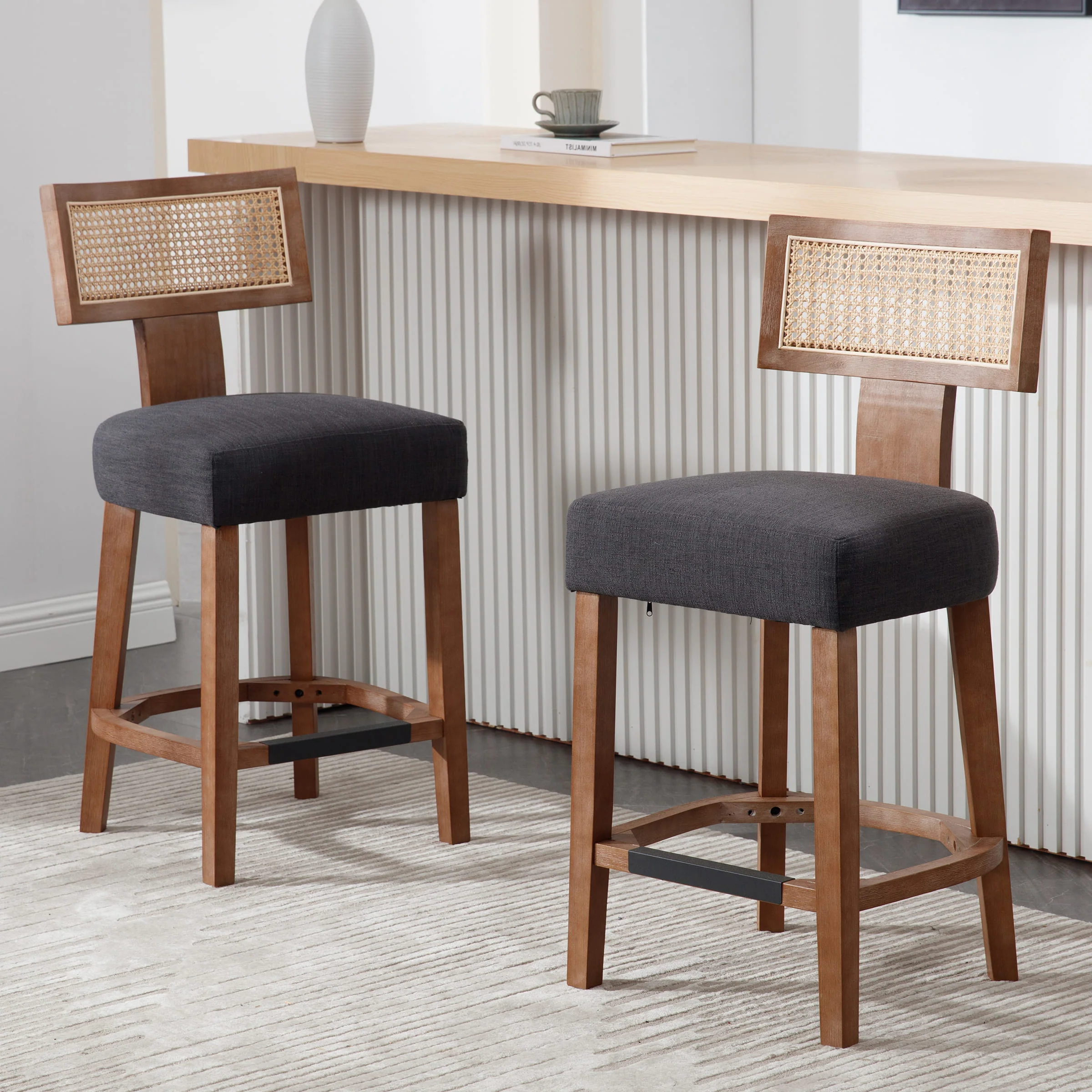 26”H Rattan Back Counter Stools Set of 2 - 5752CS - Image 15