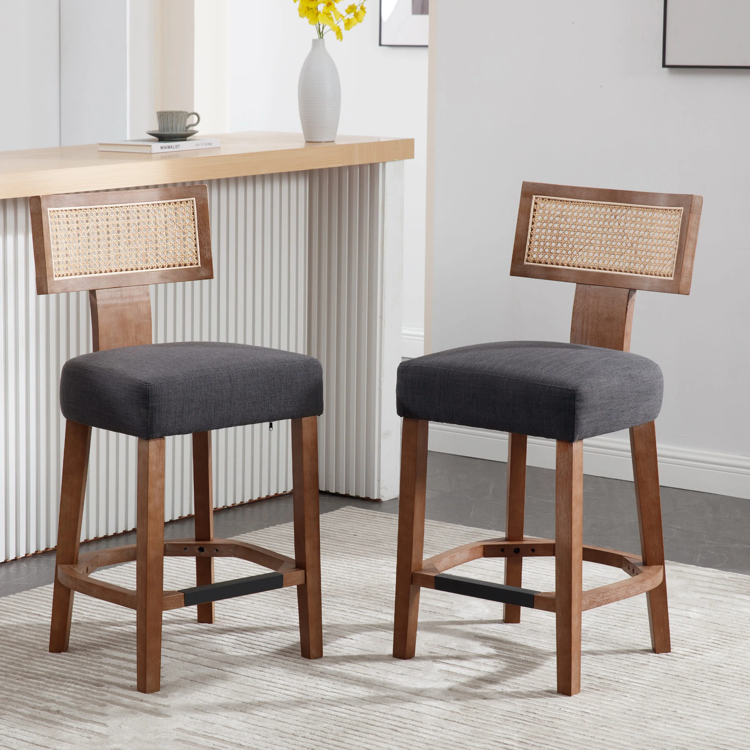 26”H Rattan Back Counter Stools Set of 2 - 5752CS - Image 16
