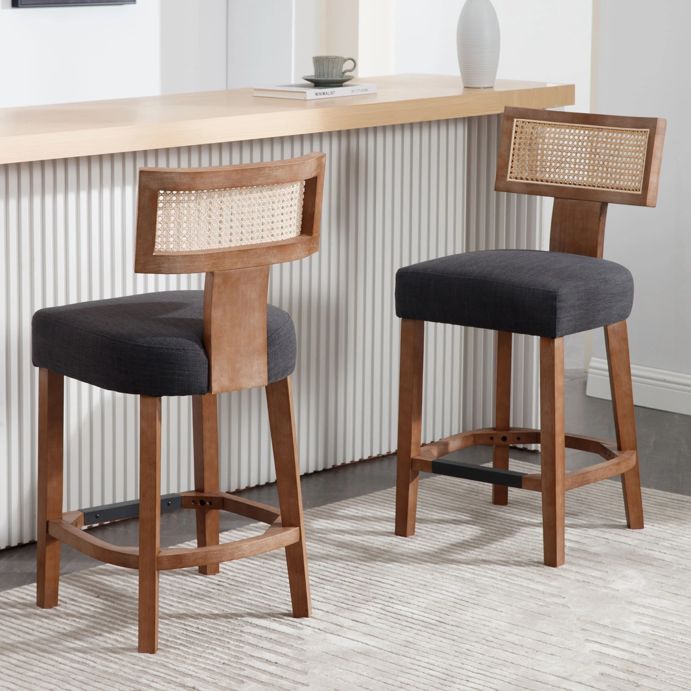 26”H Rattan Back Counter Stools Set of 2 - 5752CS - Image 17
