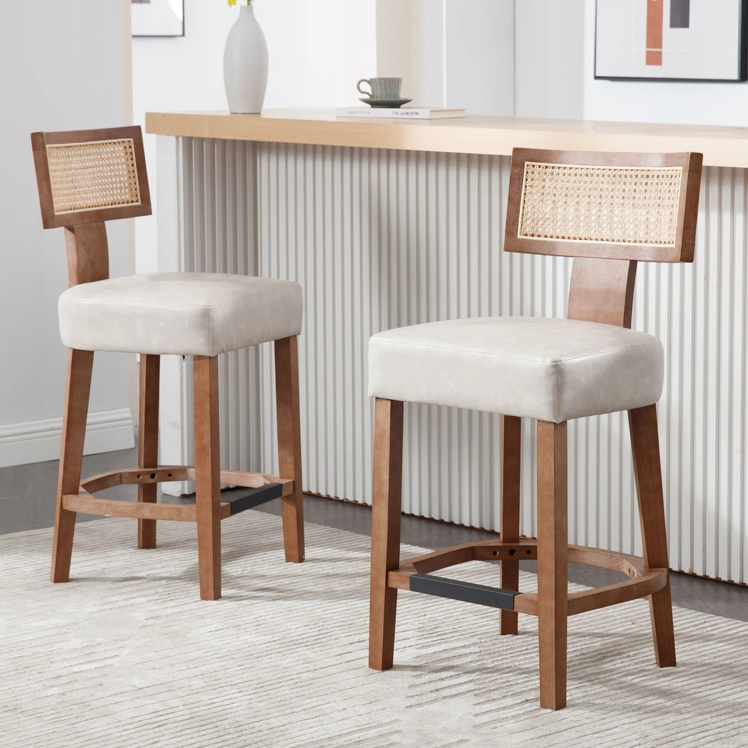 26”H Rattan Back Counter Stools Set of 2 - 5752CS - Image 22