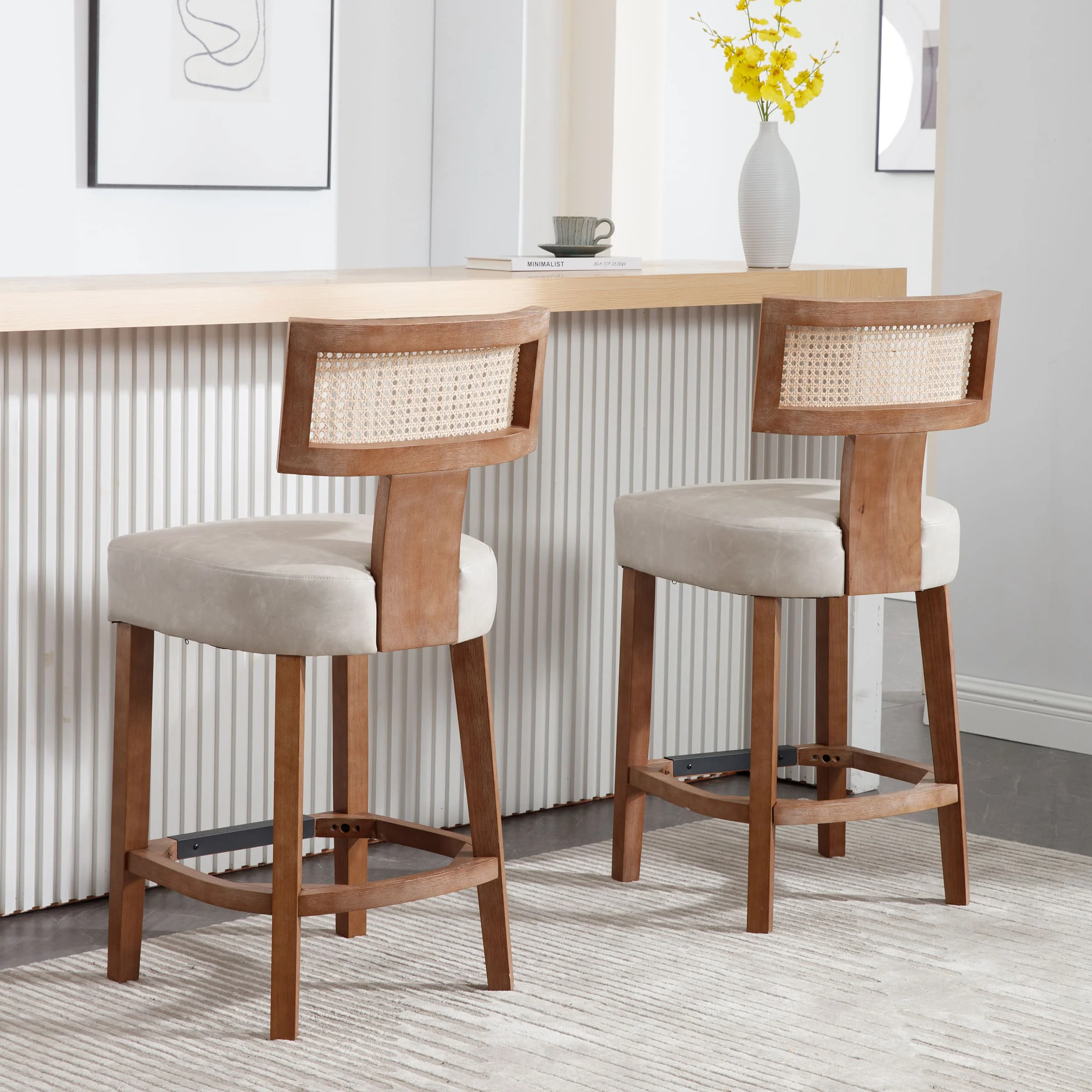 26”H Rattan Back Counter Stools Set of 2 - 5752CS - Image 23
