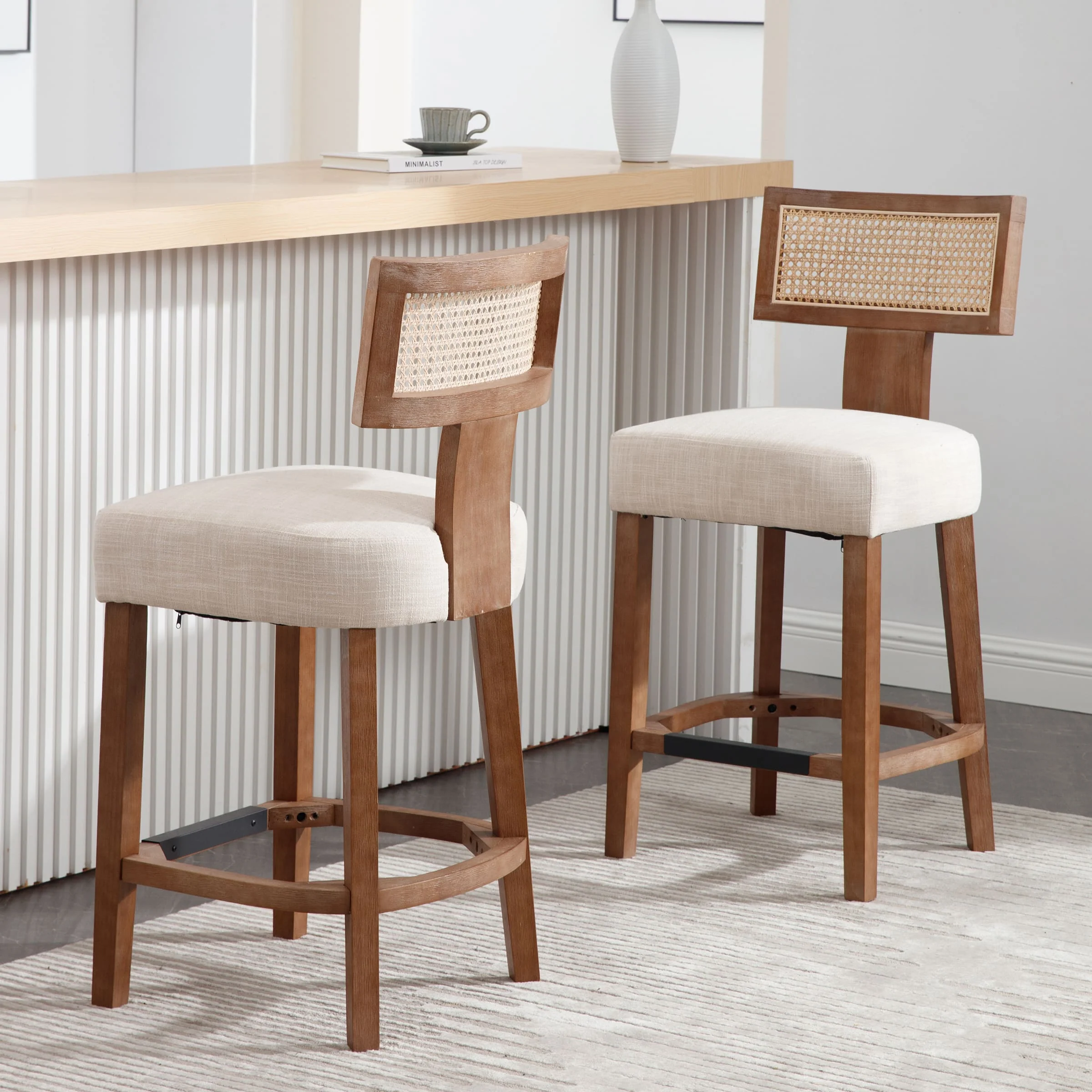 26”H Rattan Back Counter Stools Set of 2 - 5752CS - Image 3