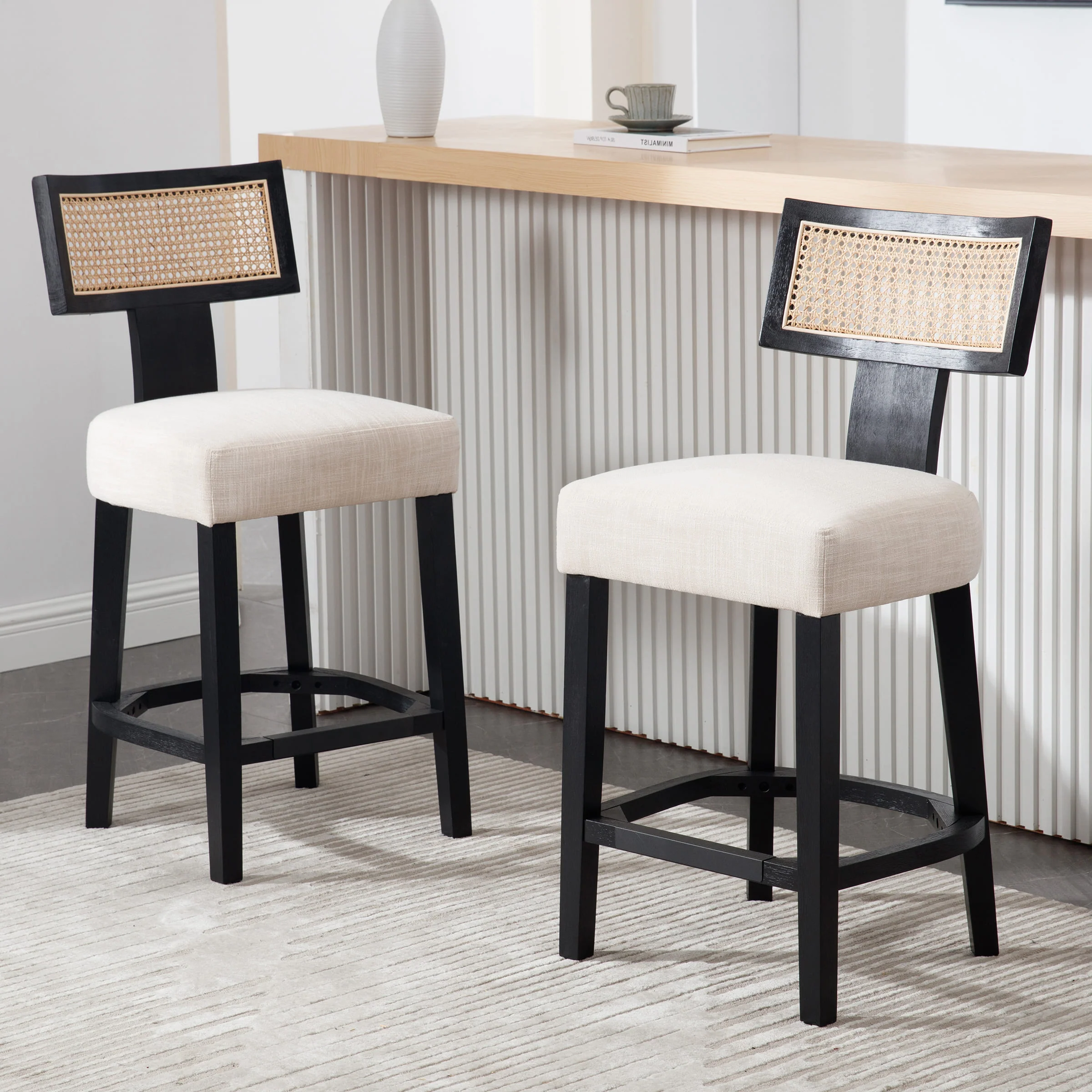 26”H Rattan Back Counter Stools Set of 2 - 5752CS - Image 9