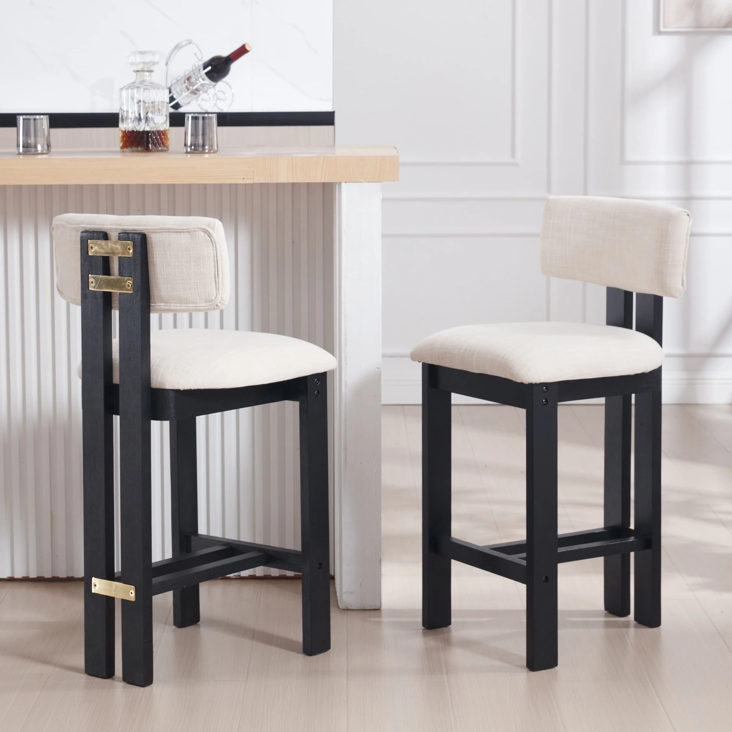 26”H Wood Legs Counter Stools Set of 2 - 5829CS - Image 11