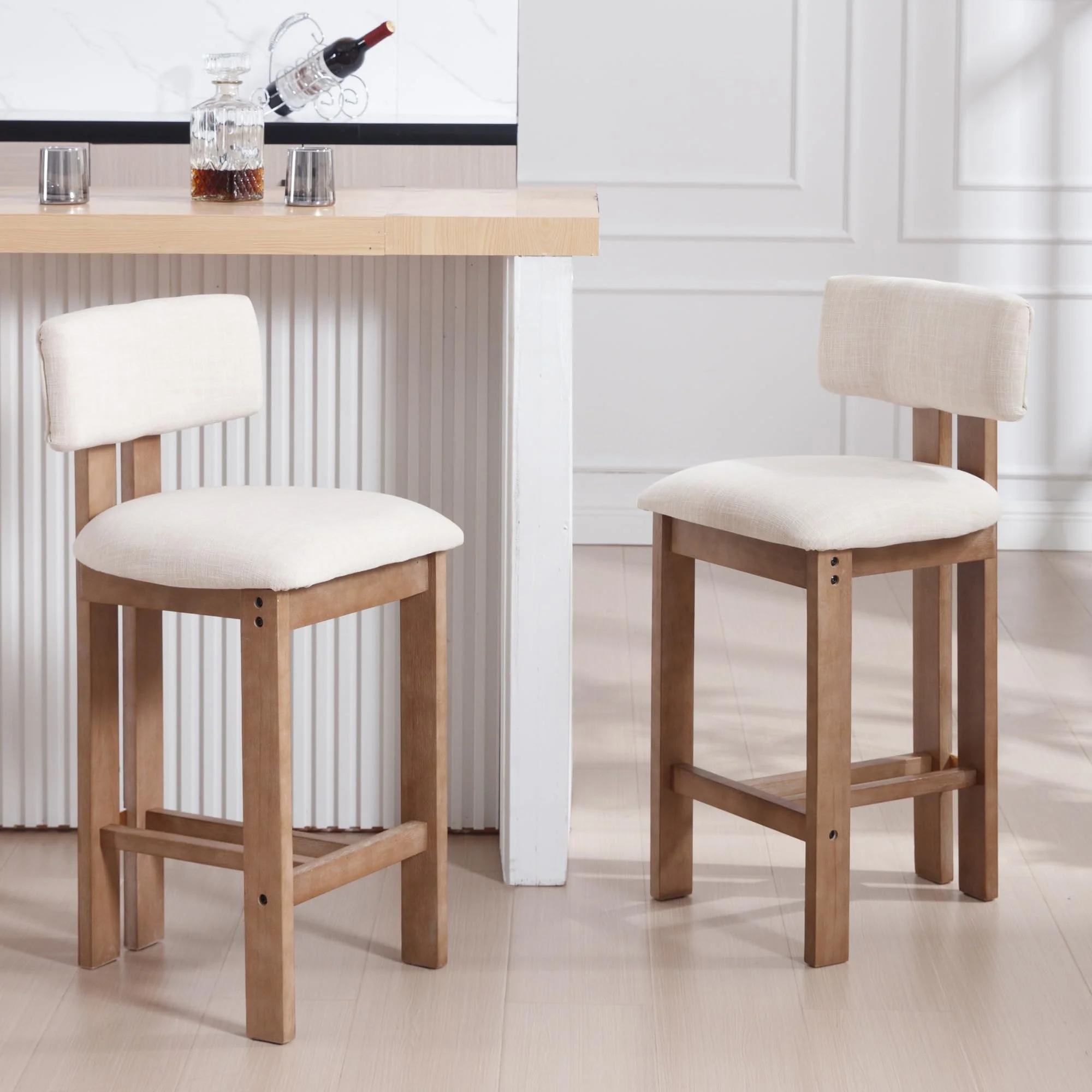 26”H Wood Legs Counter Stools Set of 2 - 5829CS - Image 2