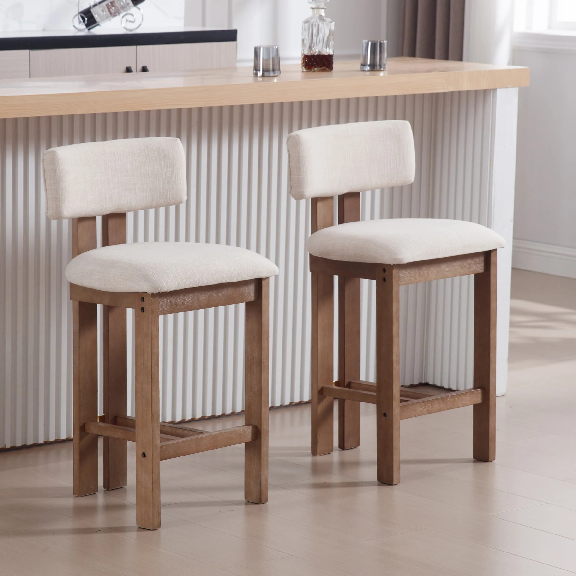26”H Wood Legs Counter Stools Set of 2 - 5829CS - Image 3