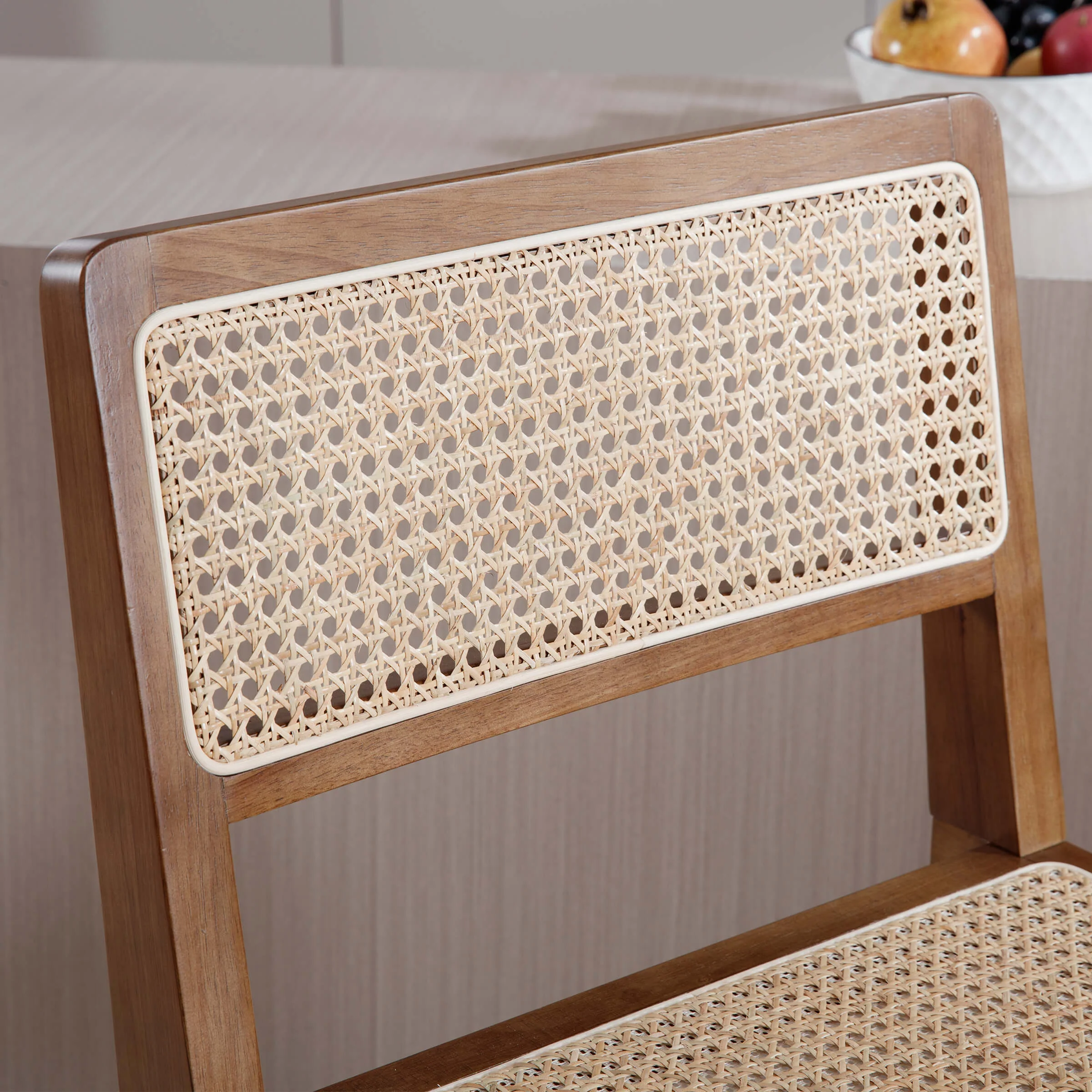 26"H Rattan Back Wood Counte Stools Set of 2 - 5760CS - Image 6
