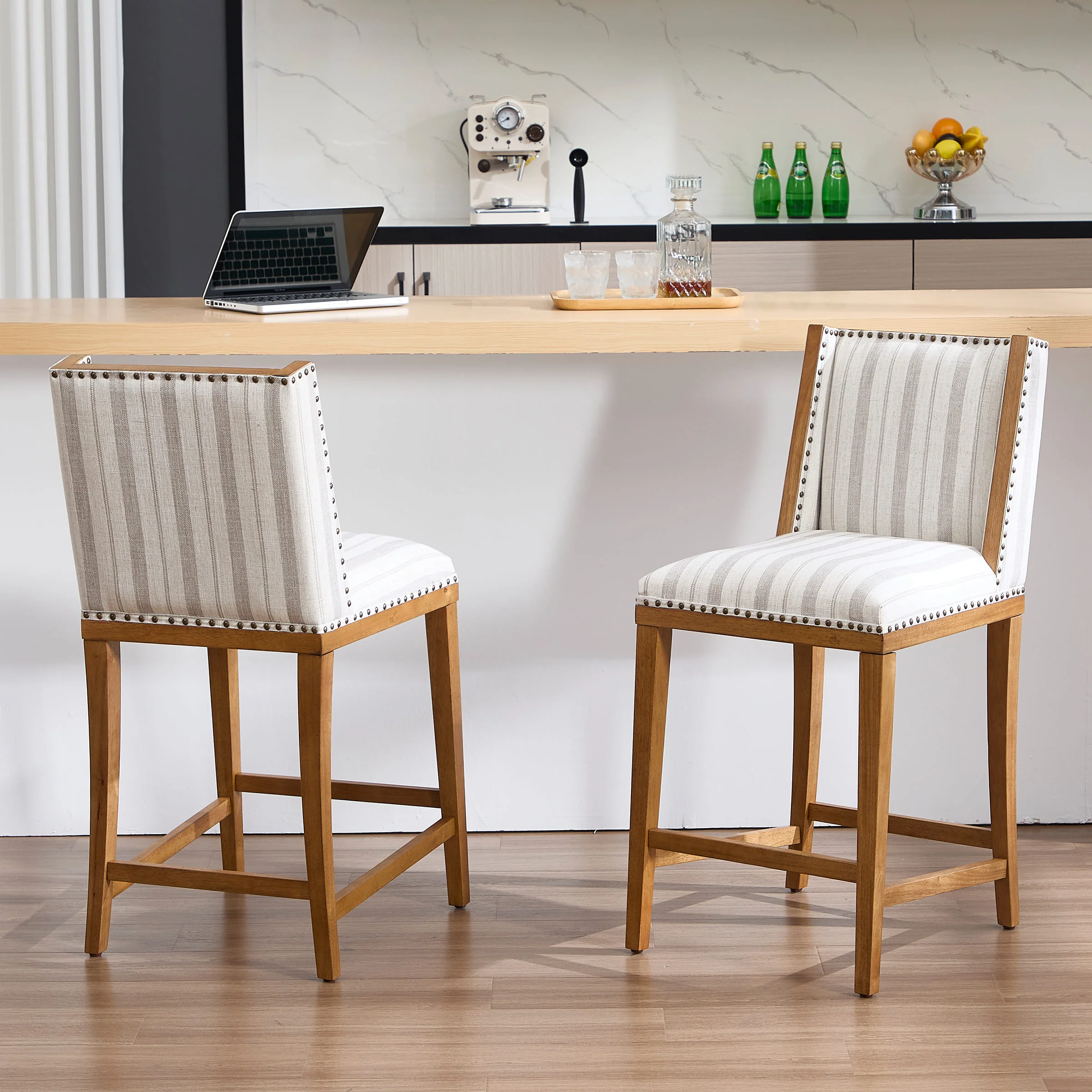 26"H Farmhouse Wingback Counter Stools Set of 2 - X023CS - Image 10