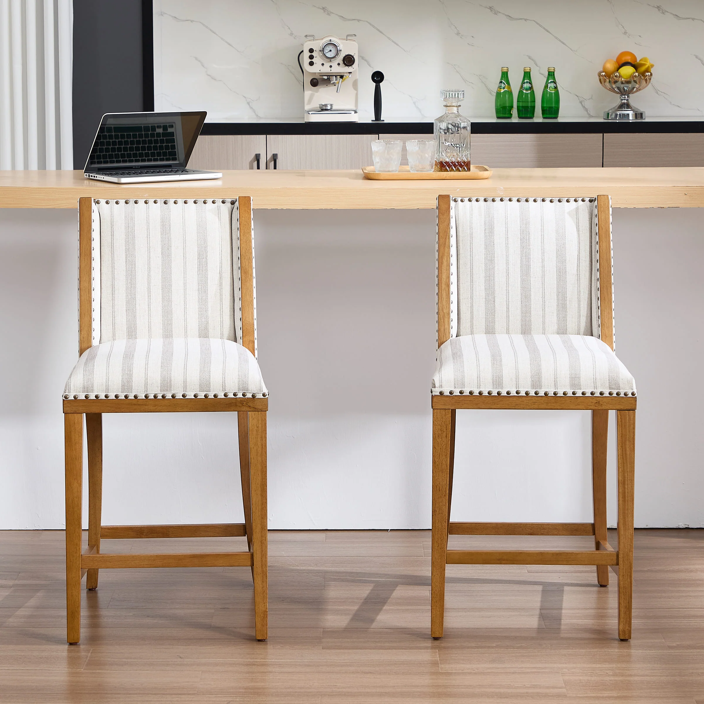 26"H Farmhouse Wingback Counter Stools Set of 2 - X023CS - Image 11