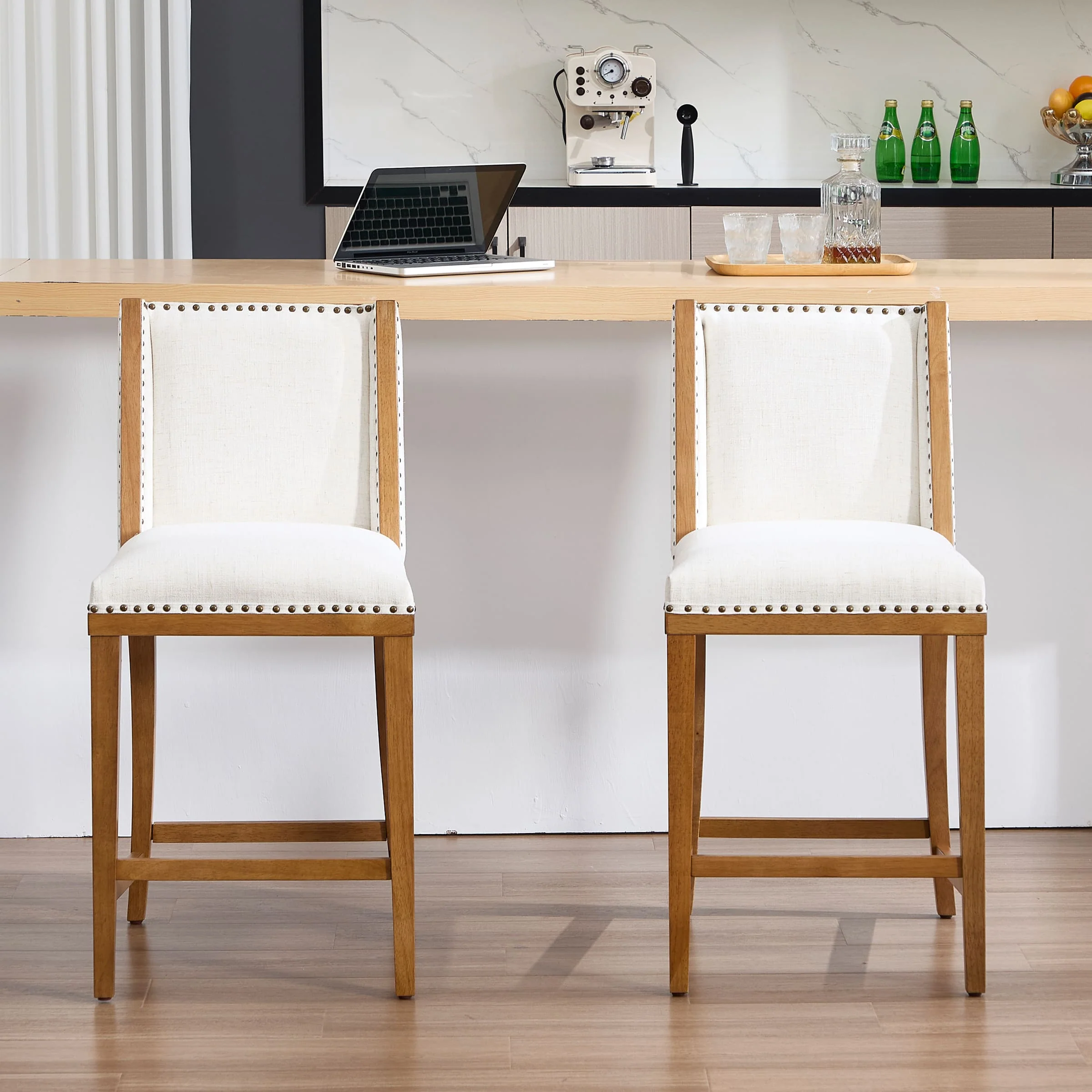 26"H Farmhouse Wingback Counter Stools Set of 2 - X023CS - Image 2