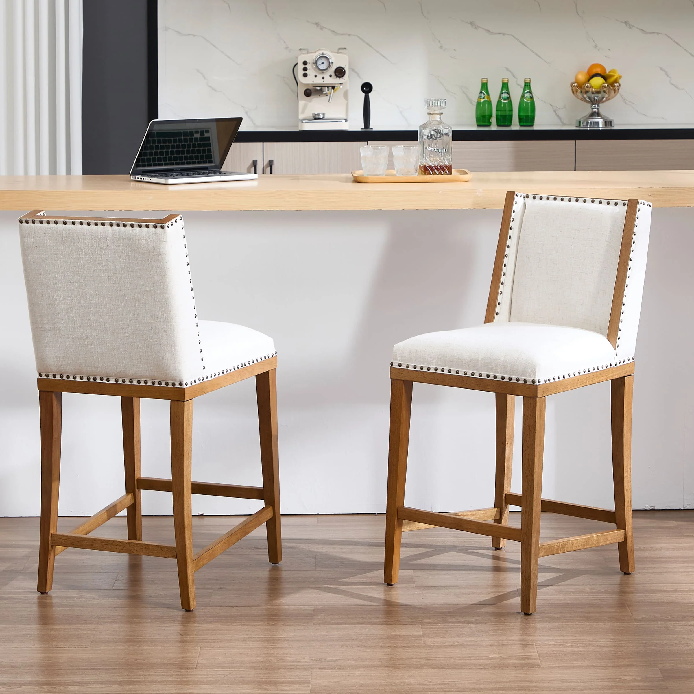 26"H Farmhouse Wingback Counter Stools Set of 2 - X023CS - Image 3