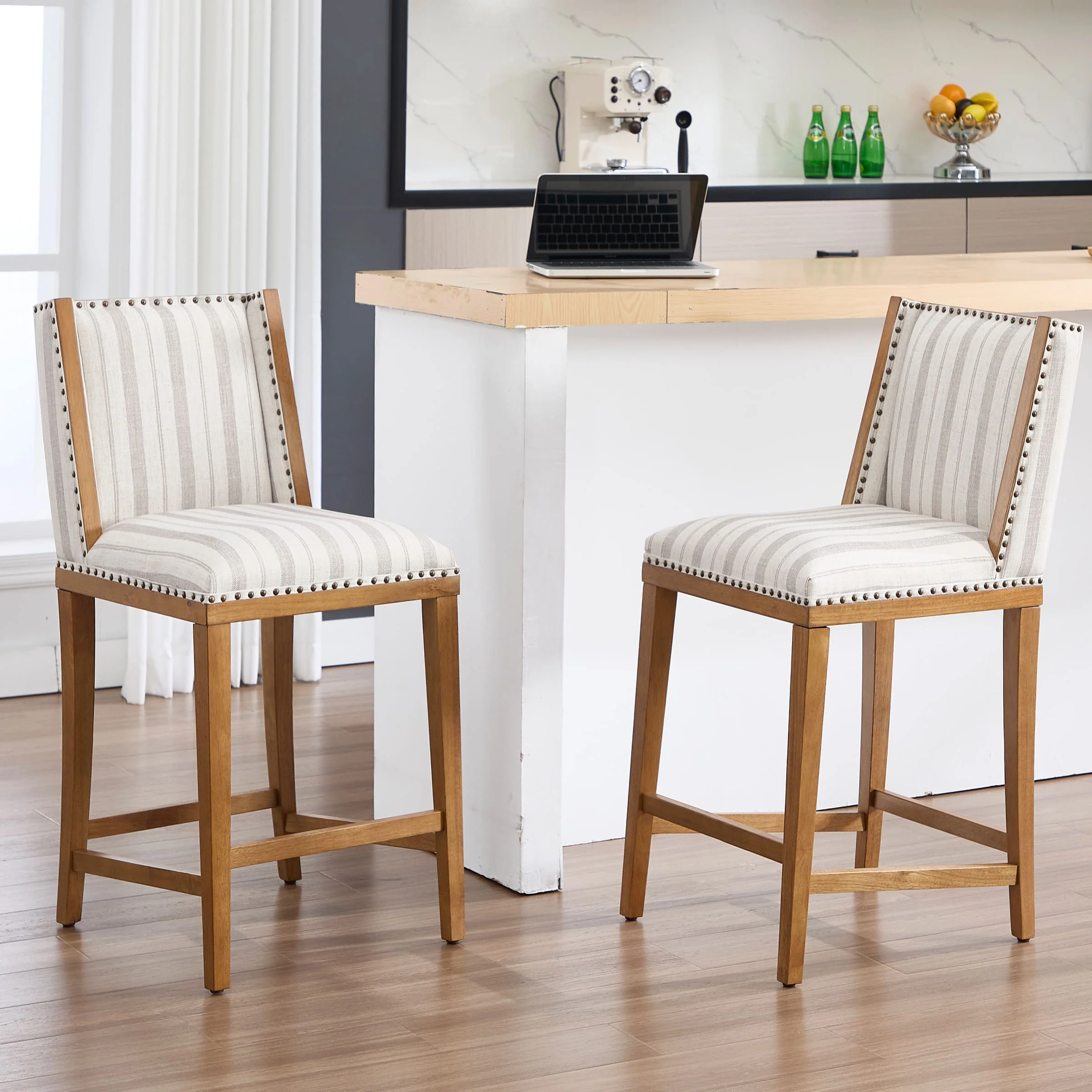 26"H Farmhouse Wingback Counter Stools Set of 2 - X023CS - Image 9