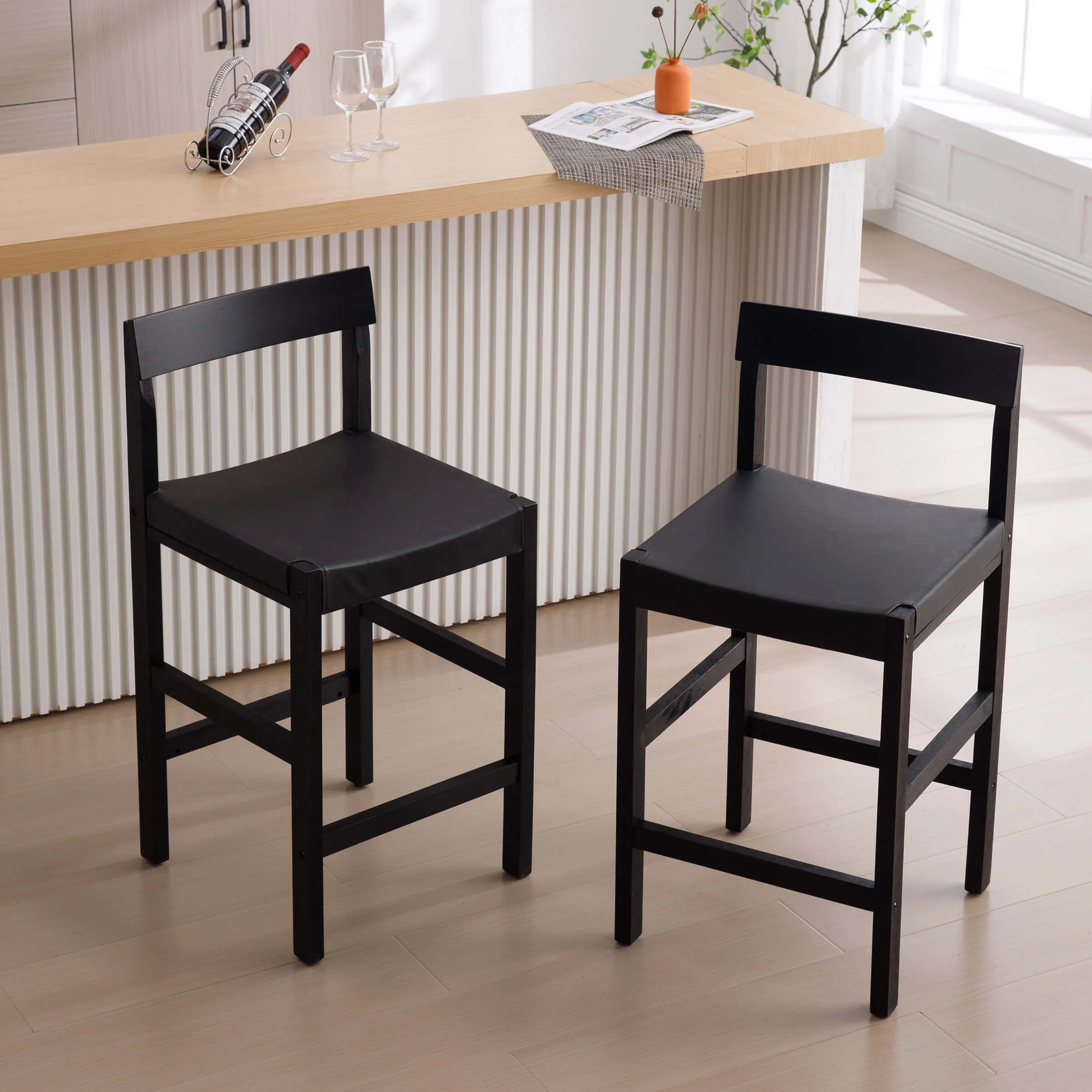 26"H Leather Counter Stools Set of 2 - 7083CS - Image 10