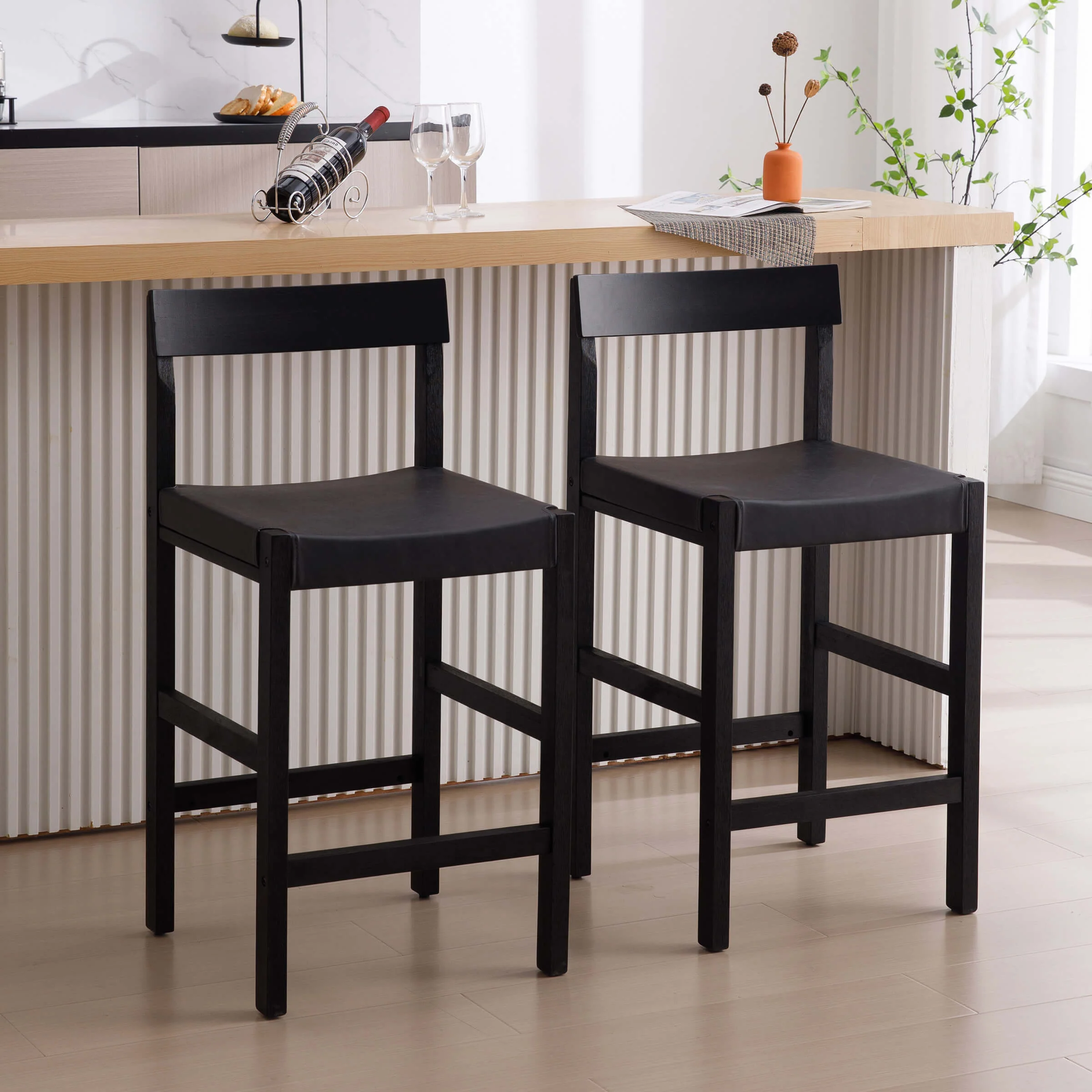 26"H Leather Counter Stools Set of 2 - 7083CS - Image 11