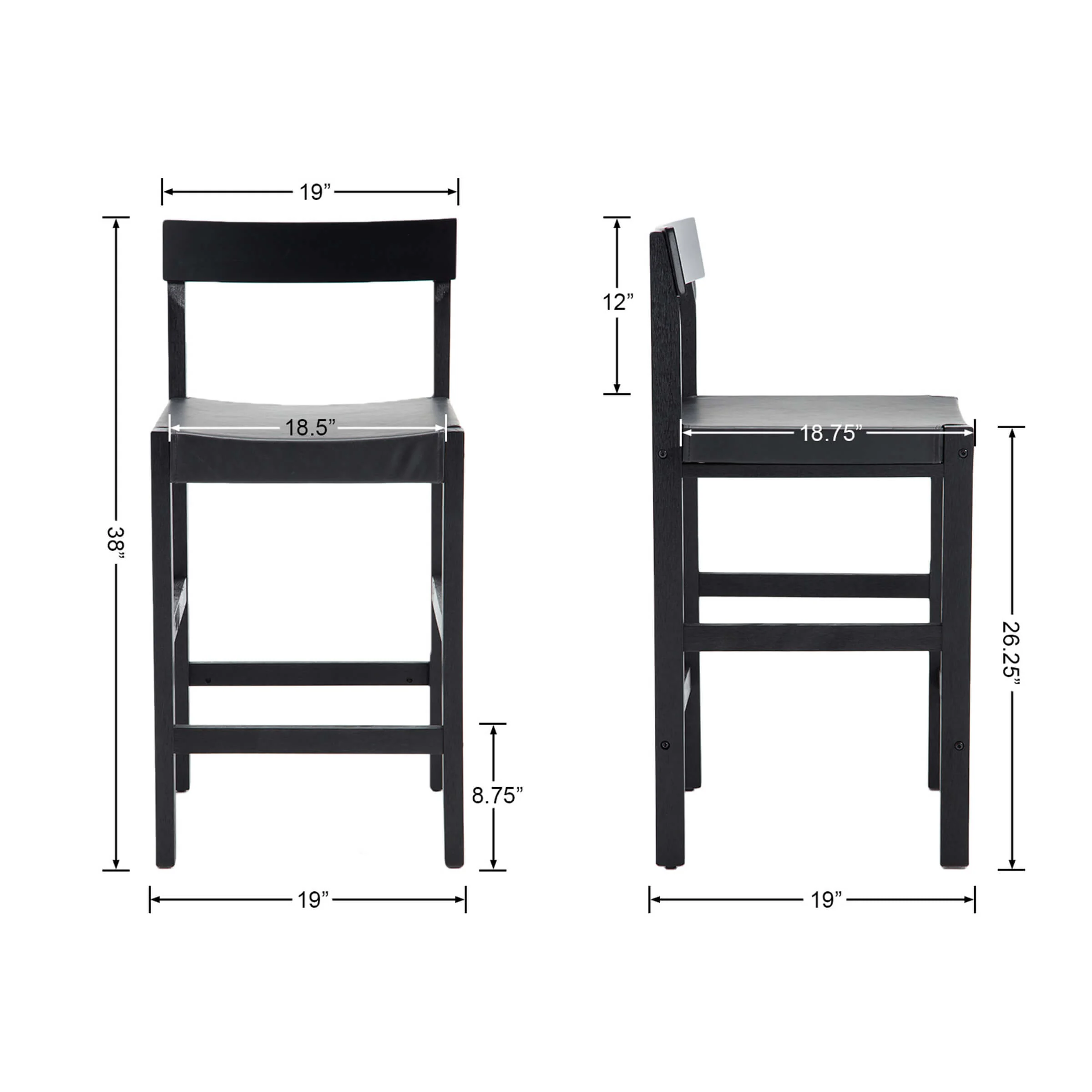 26"H Leather Counter Stools Set of 2 - 7083CS - Image 16