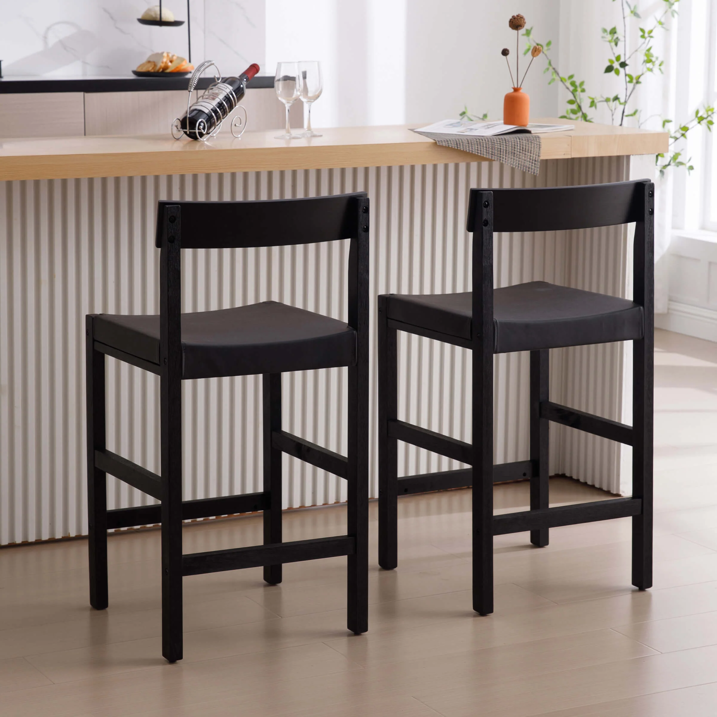 26"H Leather Counter Stools Set of 2 - 7083CS - Image 17