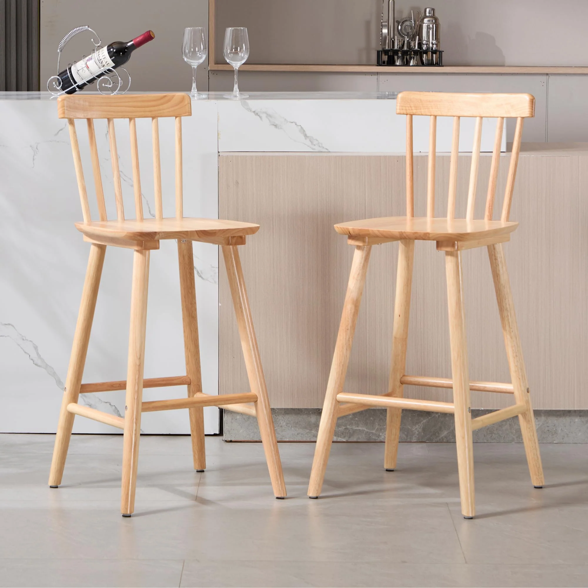 26"H Wooden Counter Stools Set of 2 - X021CS - Image 10