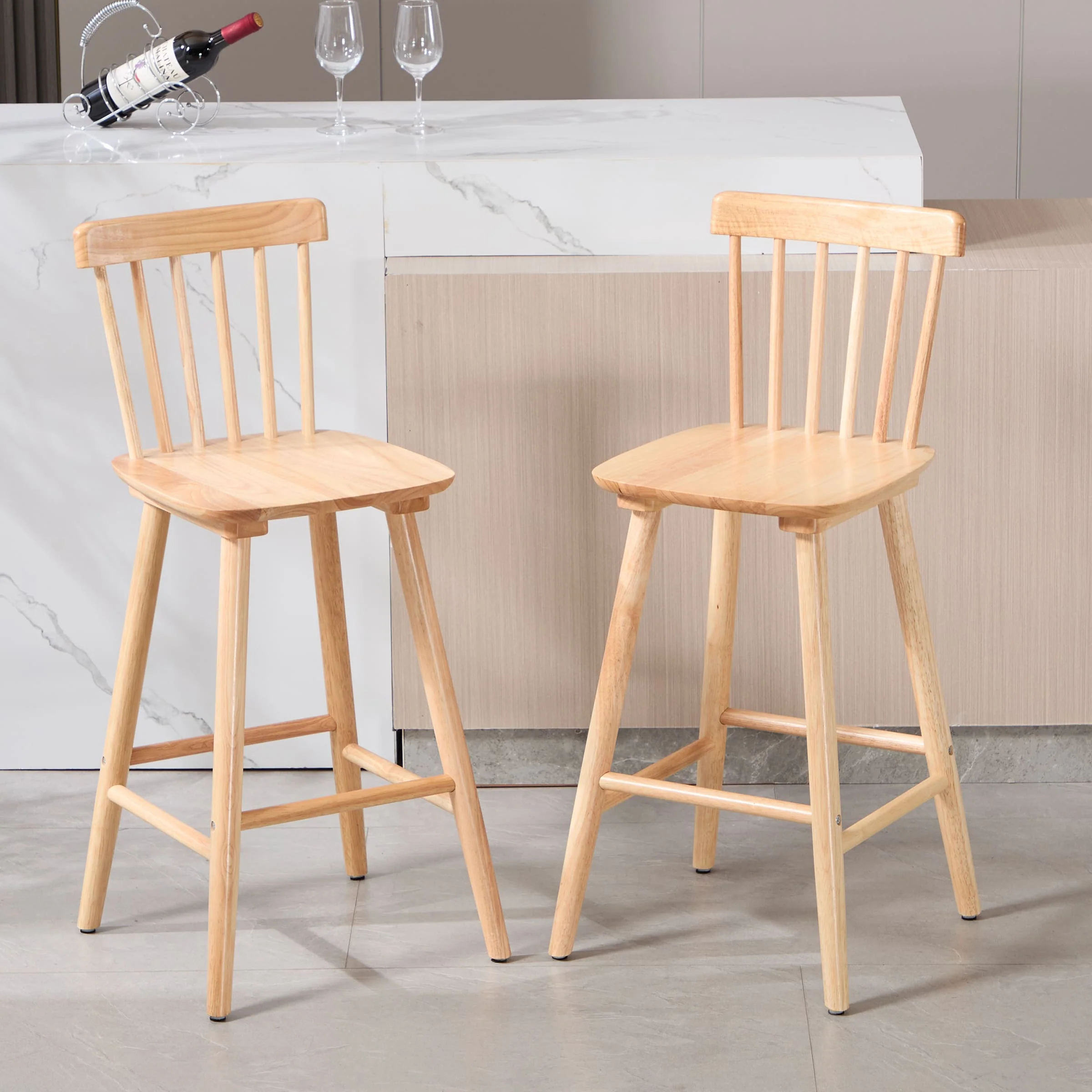 26"H Wooden Counter Stools Set of 2 - X021CS - Image 11