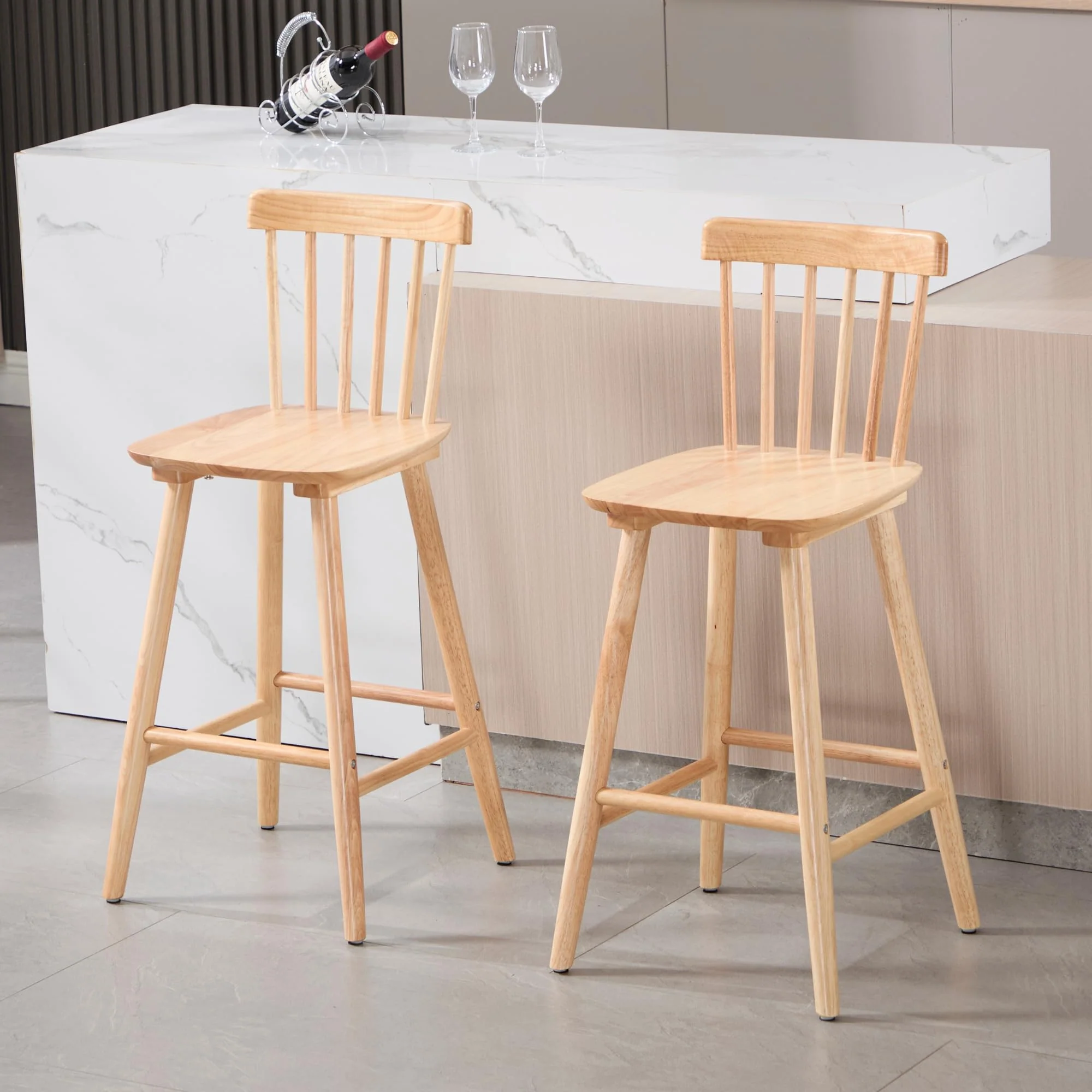 26"H Wooden Counter Stools Set of 2 - X021CS - Image 12
