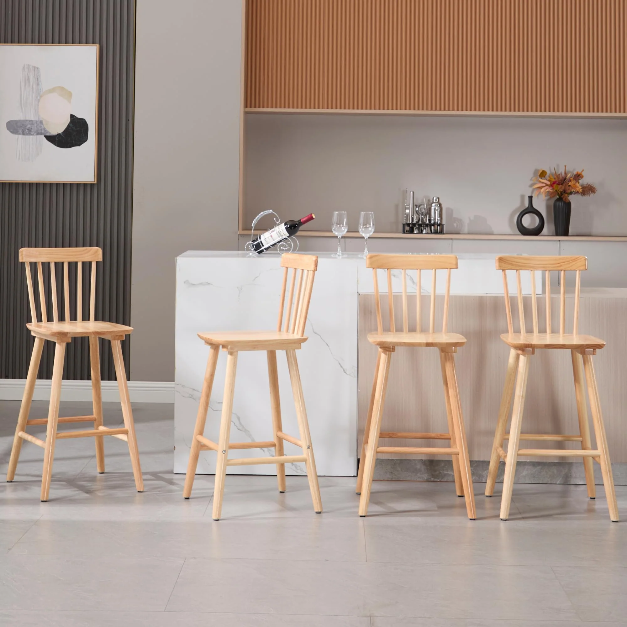 26"H Wooden Counter Stools Set of 2 - X021CS - Image 13