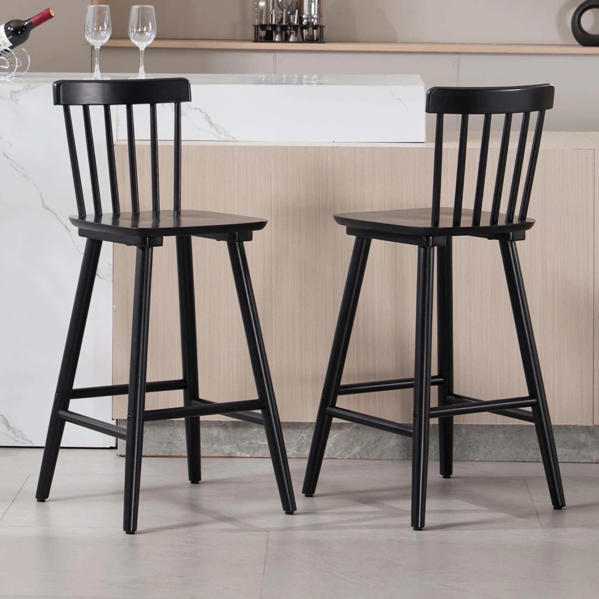 26"H Wooden Counter Stools Set of 2 - X021CS - Image 17