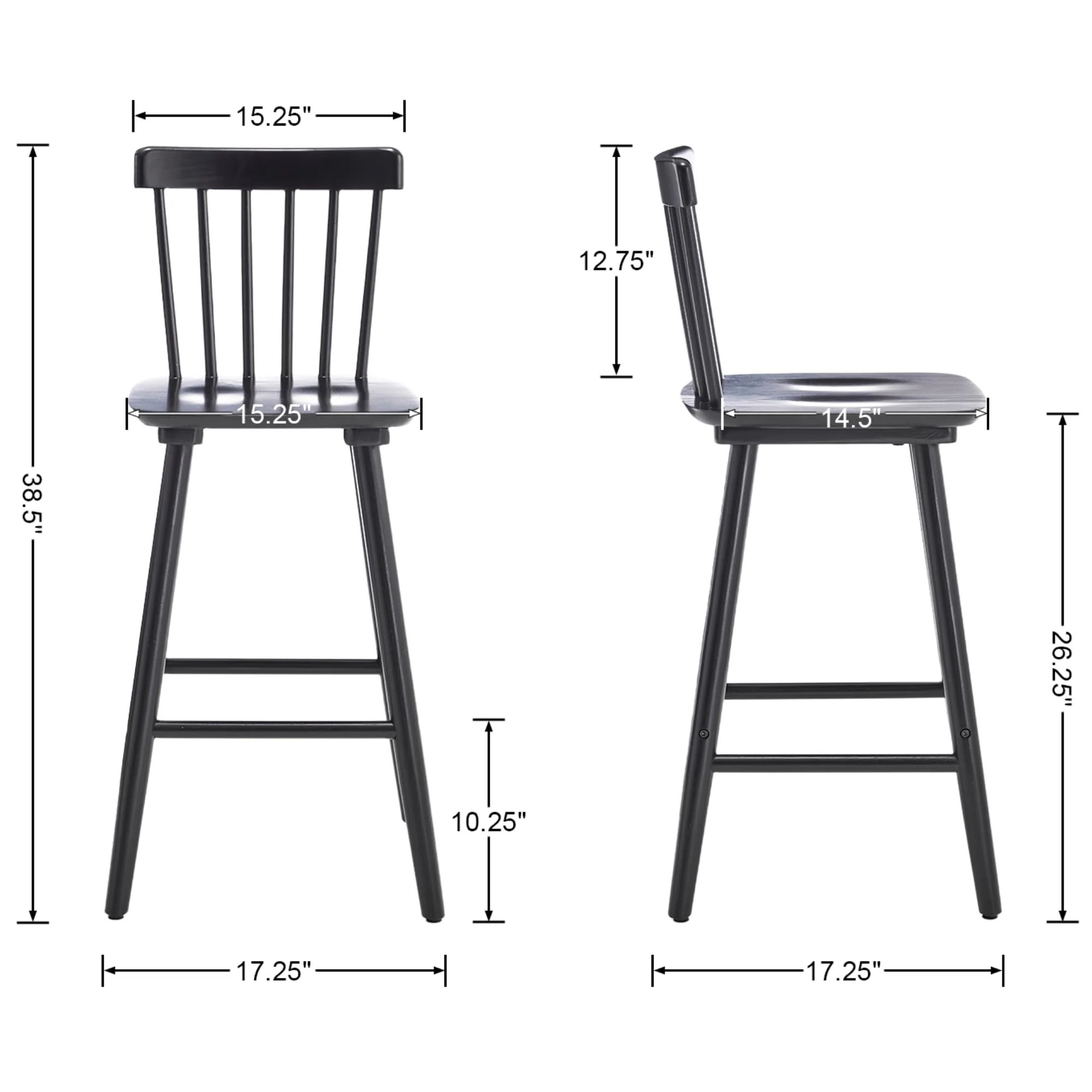 26"H Wooden Counter Stools Set of 2 - X021CS - Image 23