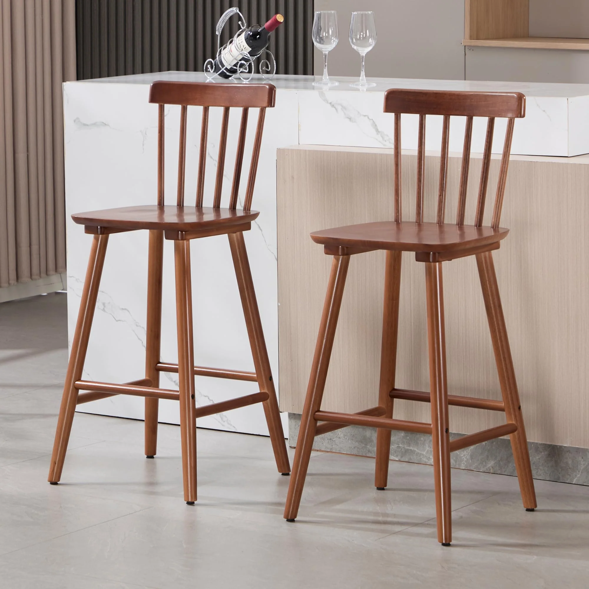 26"H Wooden Counter Stools Set of 2 - X021CS - Image 3