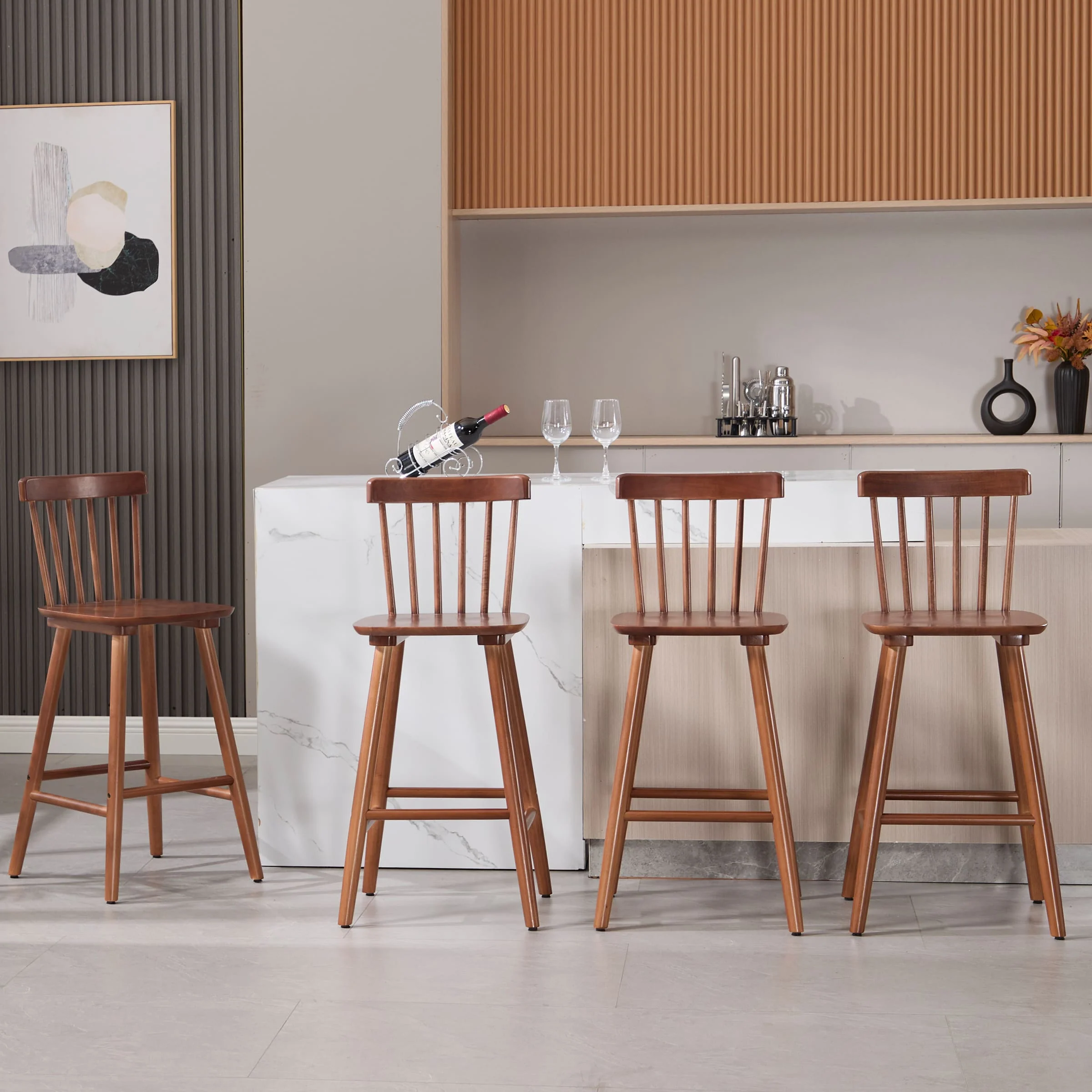 26"H Wooden Counter Stools Set of 2 - X021CS - Image 4