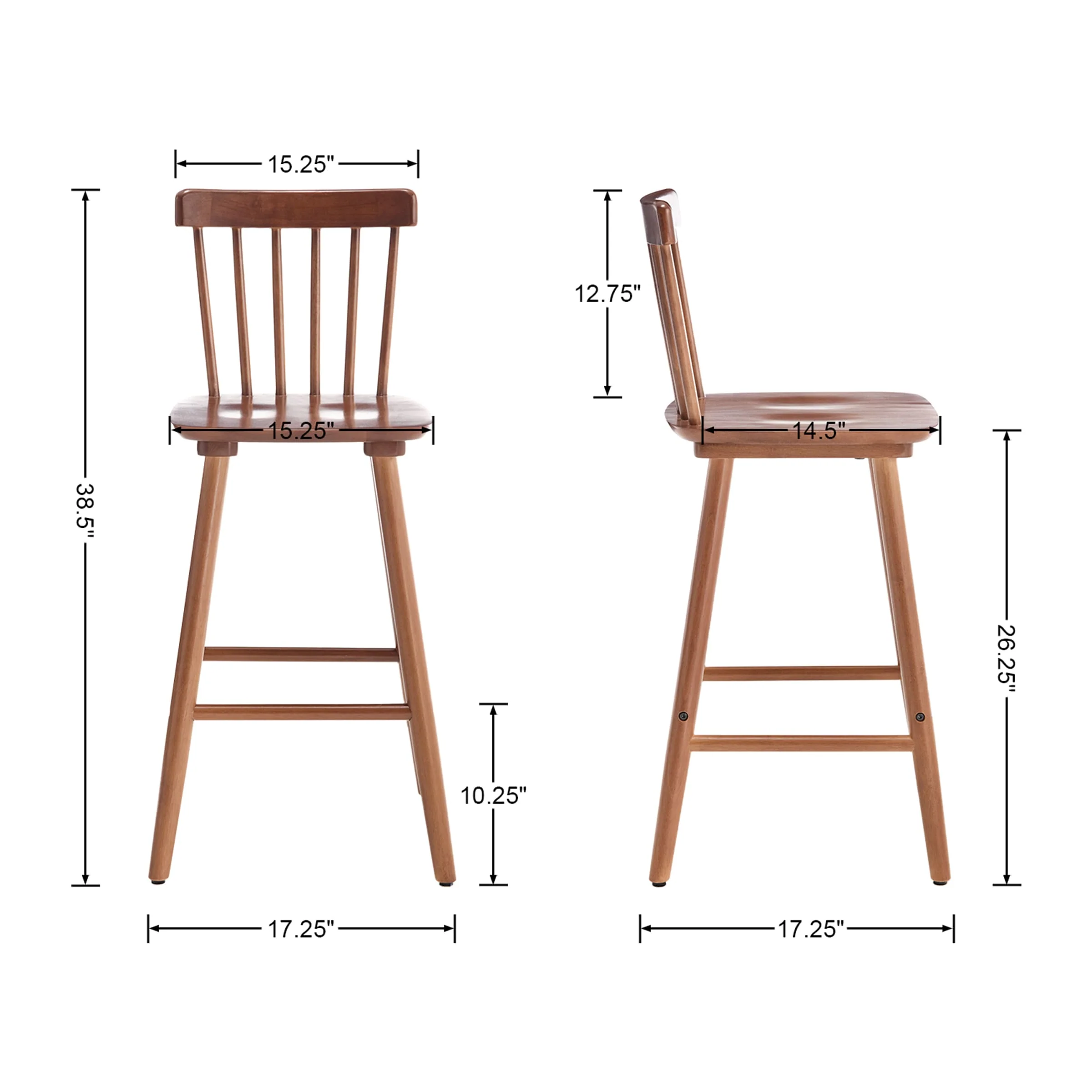 26"H Wooden Counter Stools Set of 2 - X021CS - Image 8