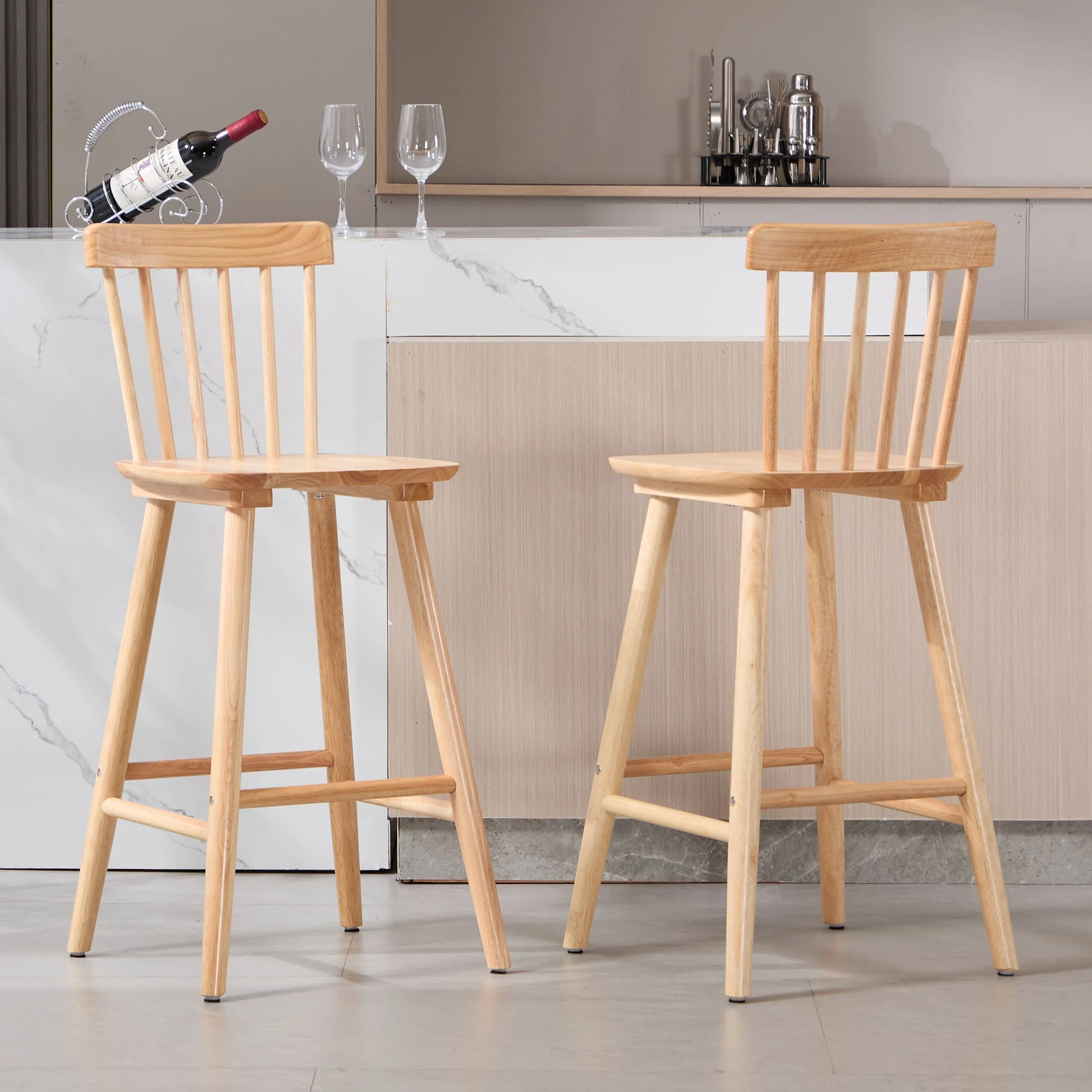 26"H Wooden Counter Stools Set of 2 - X021CS - Image 9