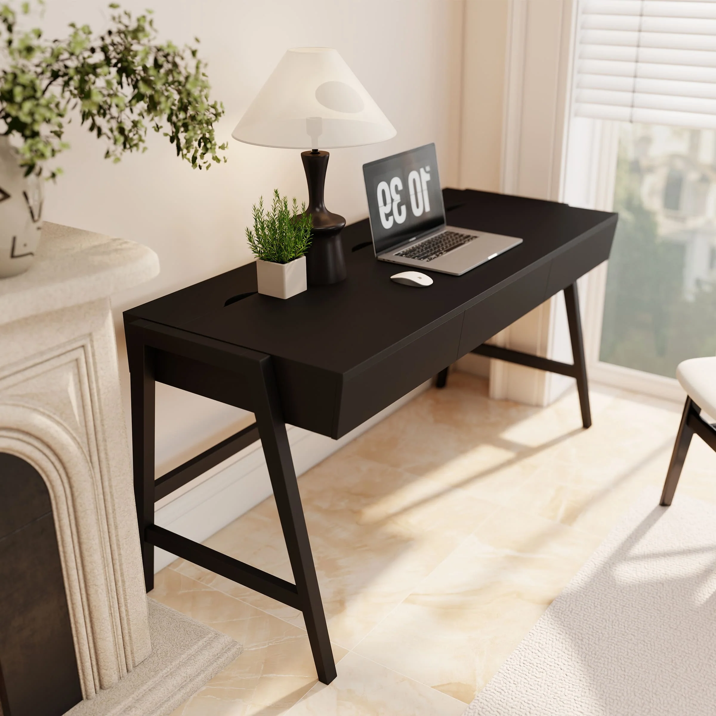 59"L Wooden Writing Desk with 3 Drawers - 00006DK - Image 12