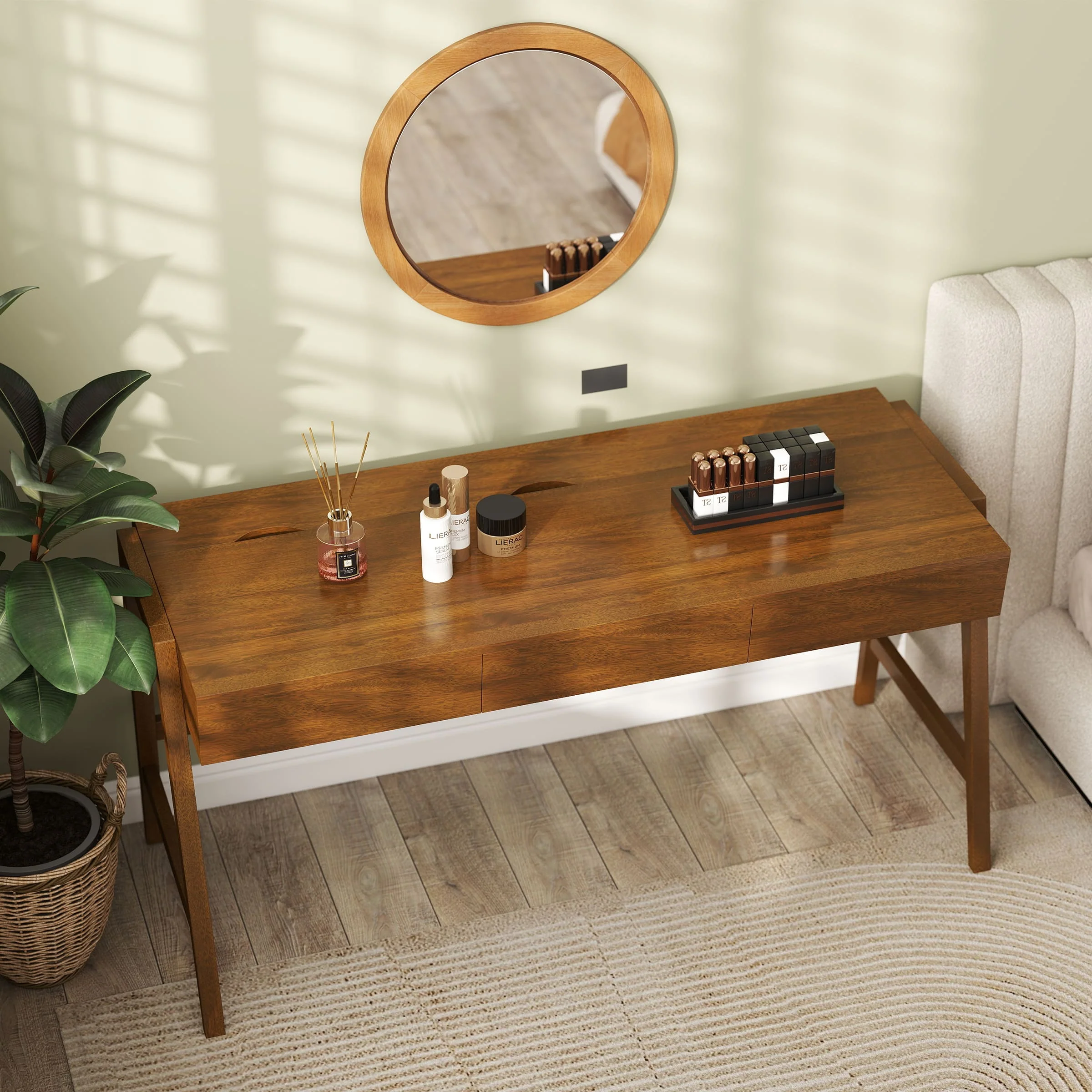 59"L Wooden Writing Desk with 3 Drawers - 00006DK - Image 3