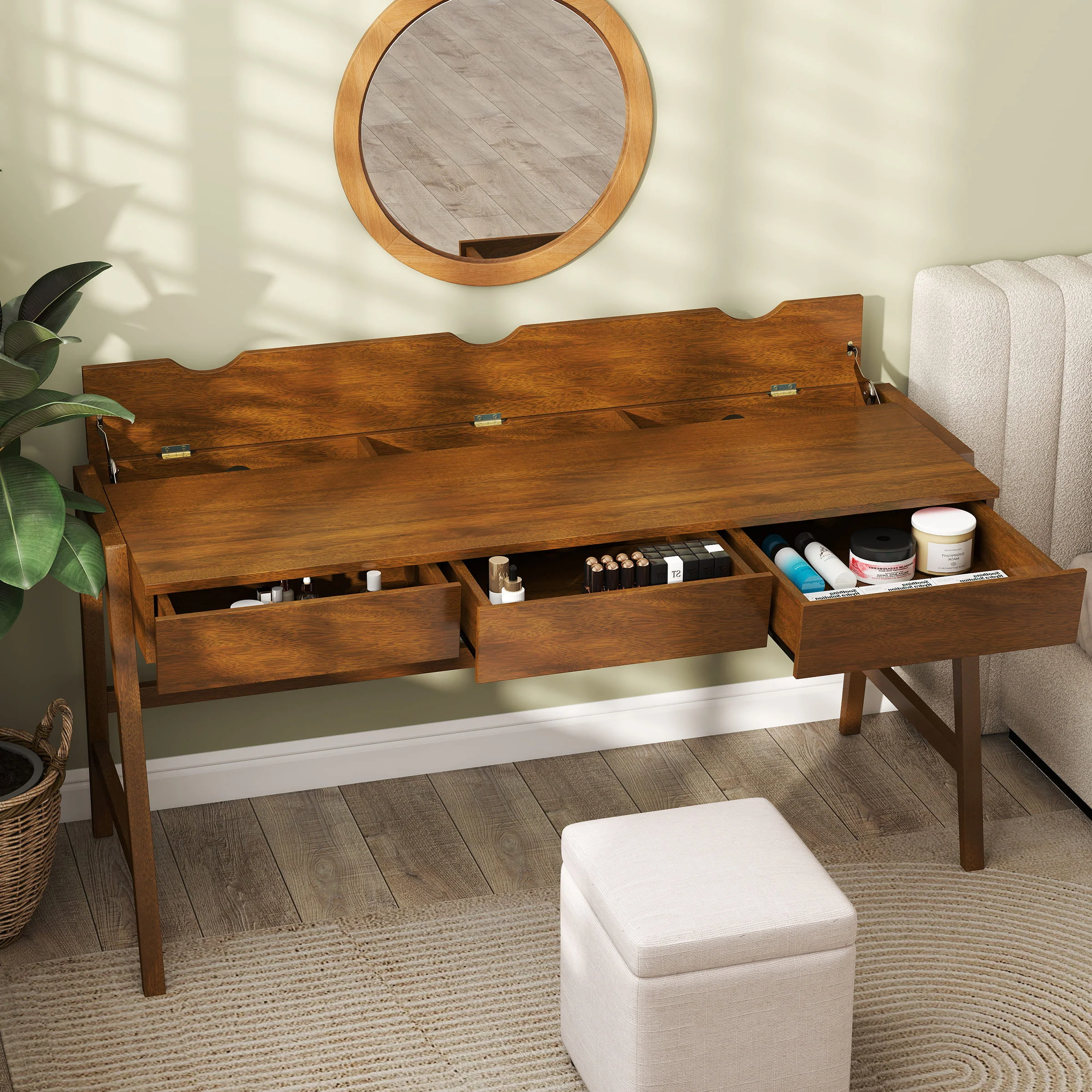 59"L Wooden Writing Desk with 3 Drawers - 00006DK - Image 4